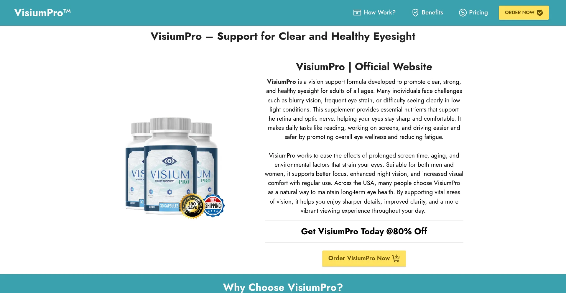 Website screenshot of Usa-visiumpro.us