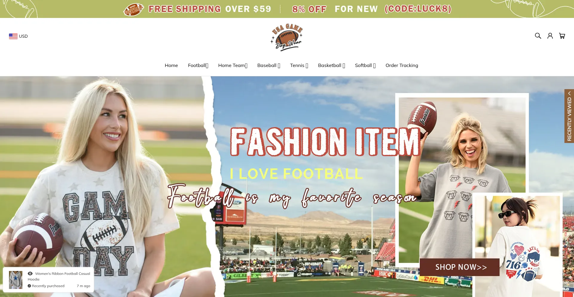 Website screenshot of Usagamedaywear.com