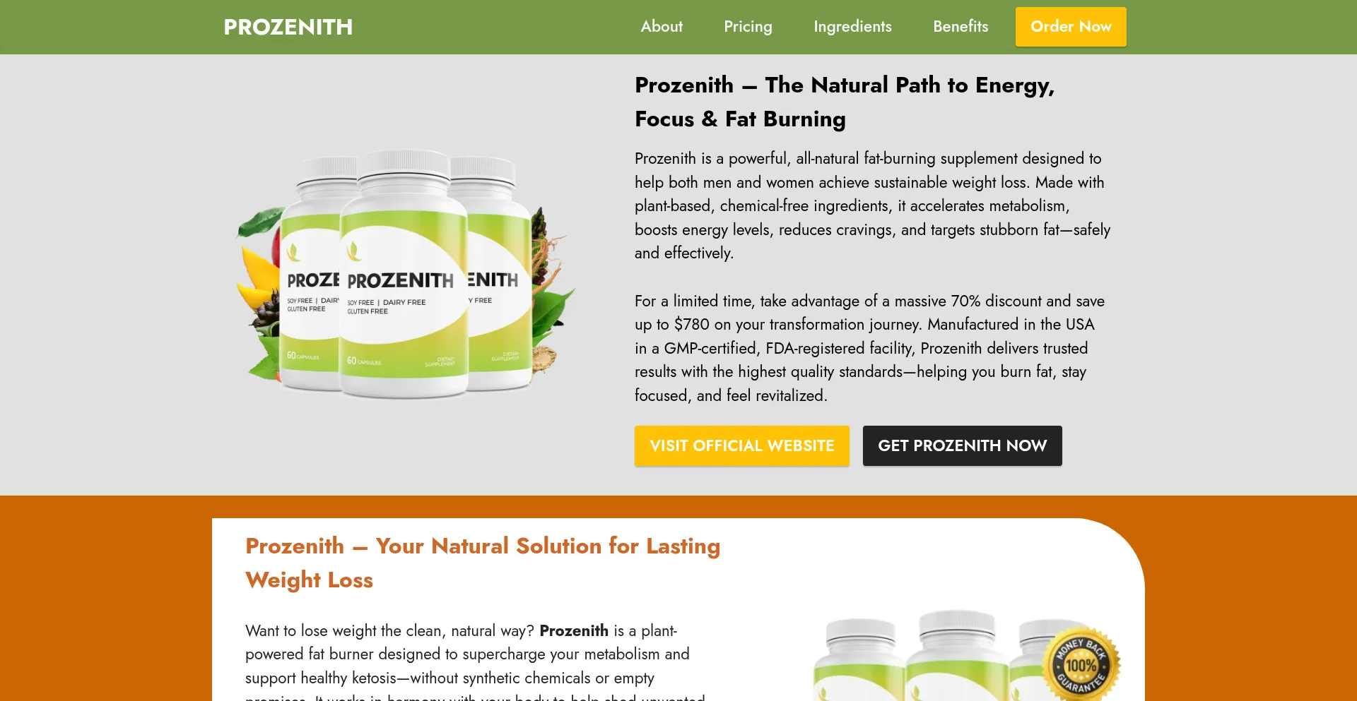 Website screenshot of Usen-prozenith.com