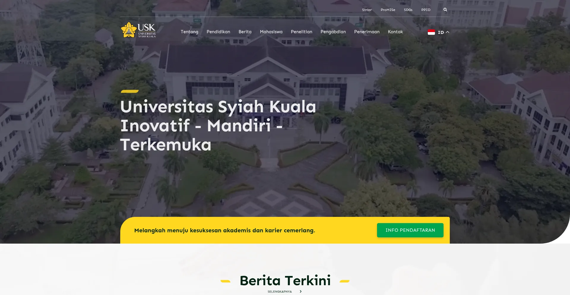 Website screenshot of Usk.ac.id