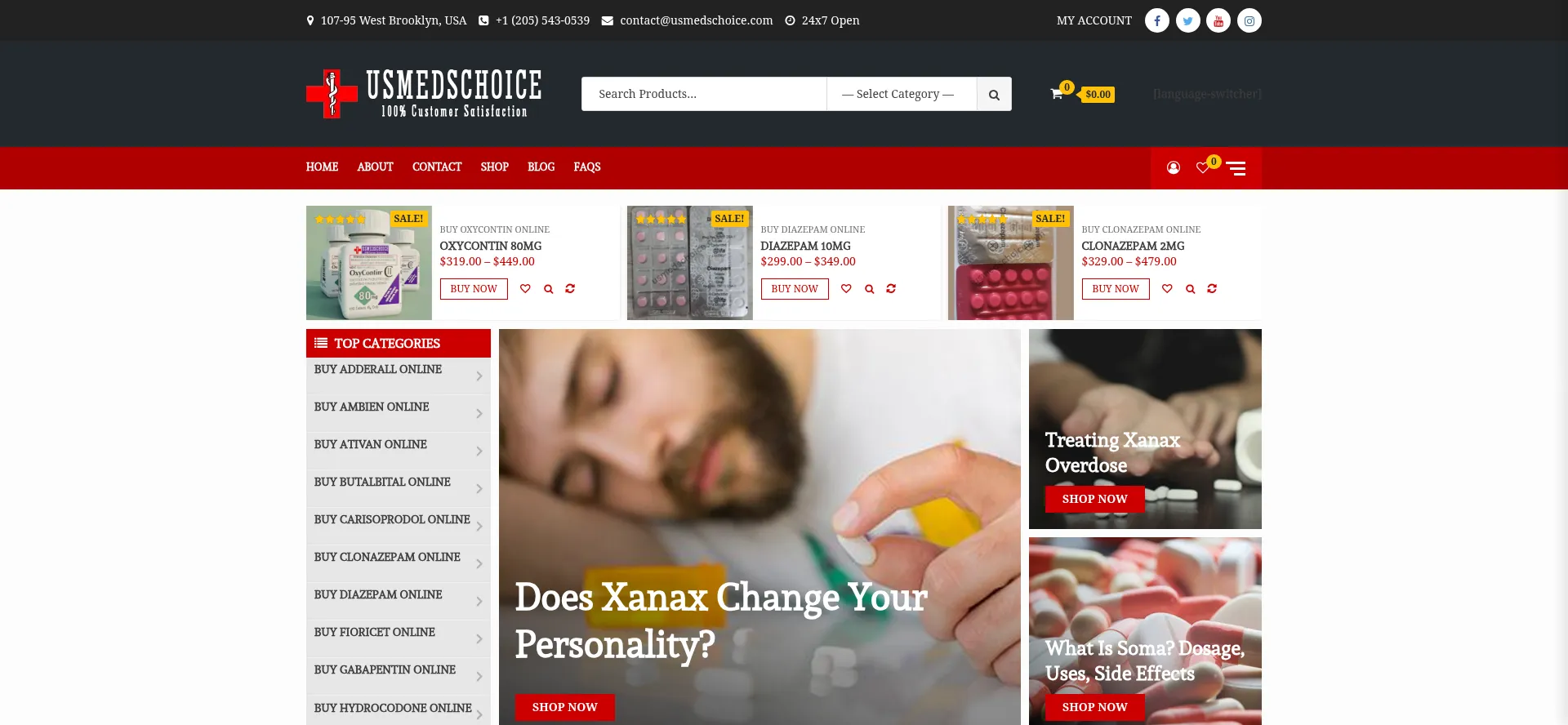 Website screenshot of Usmedschoice.com