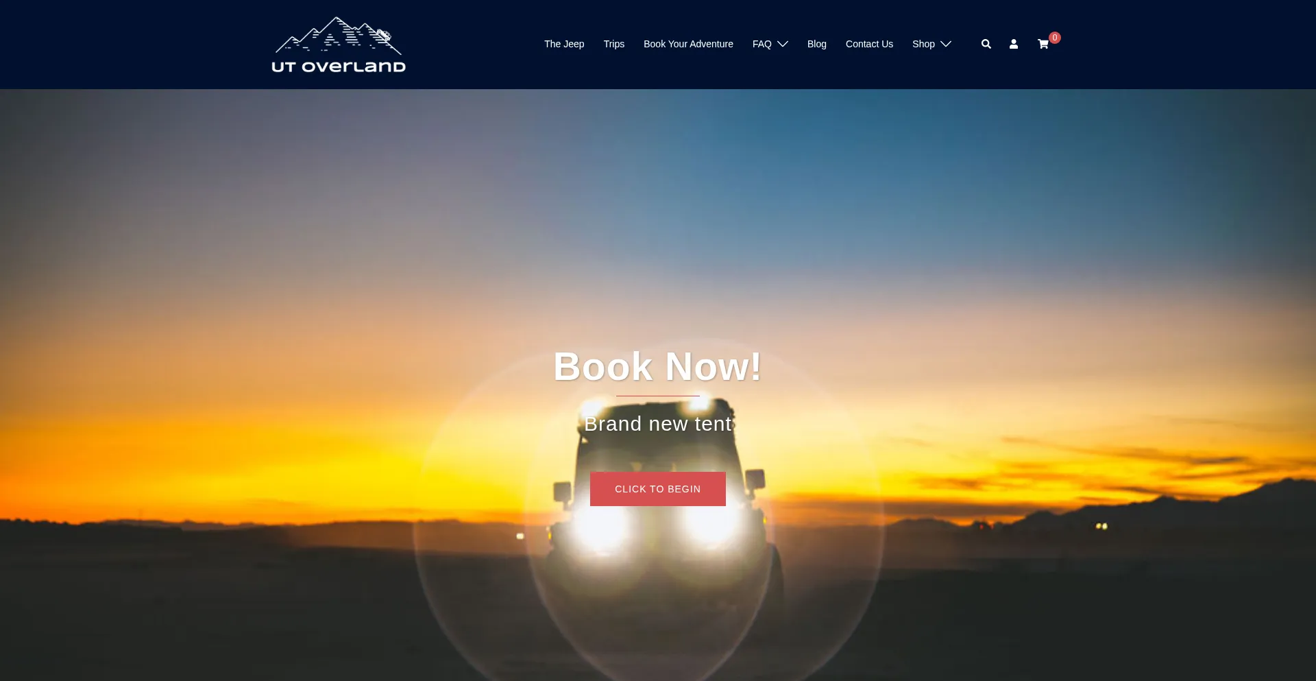 Website screenshot of Utoverland.com