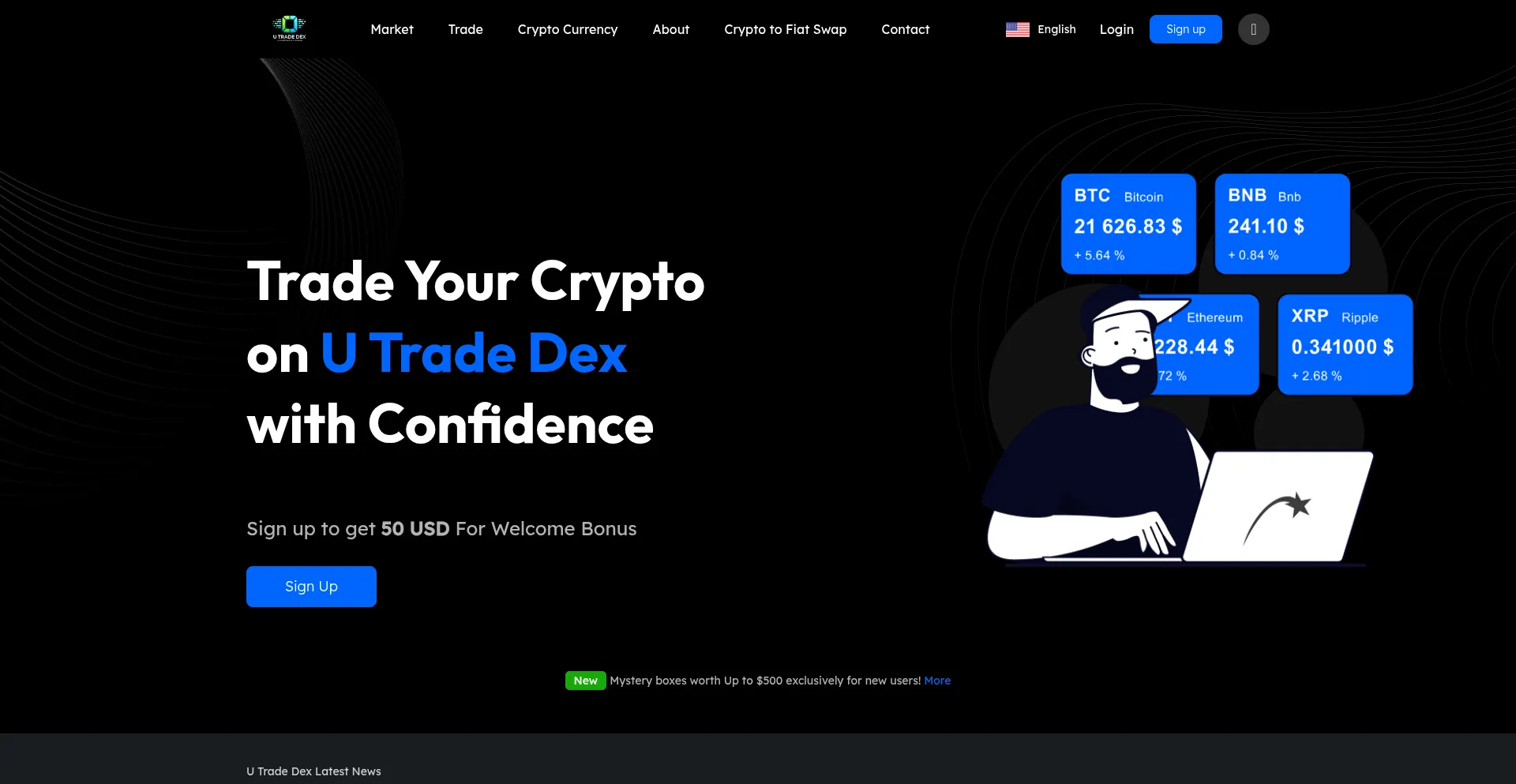 Website screenshot of Utradedex.com