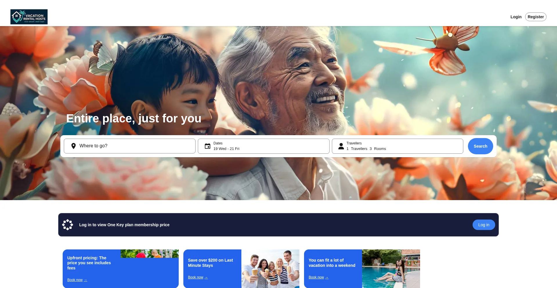 Website screenshot of Vacationhostsprimz.com