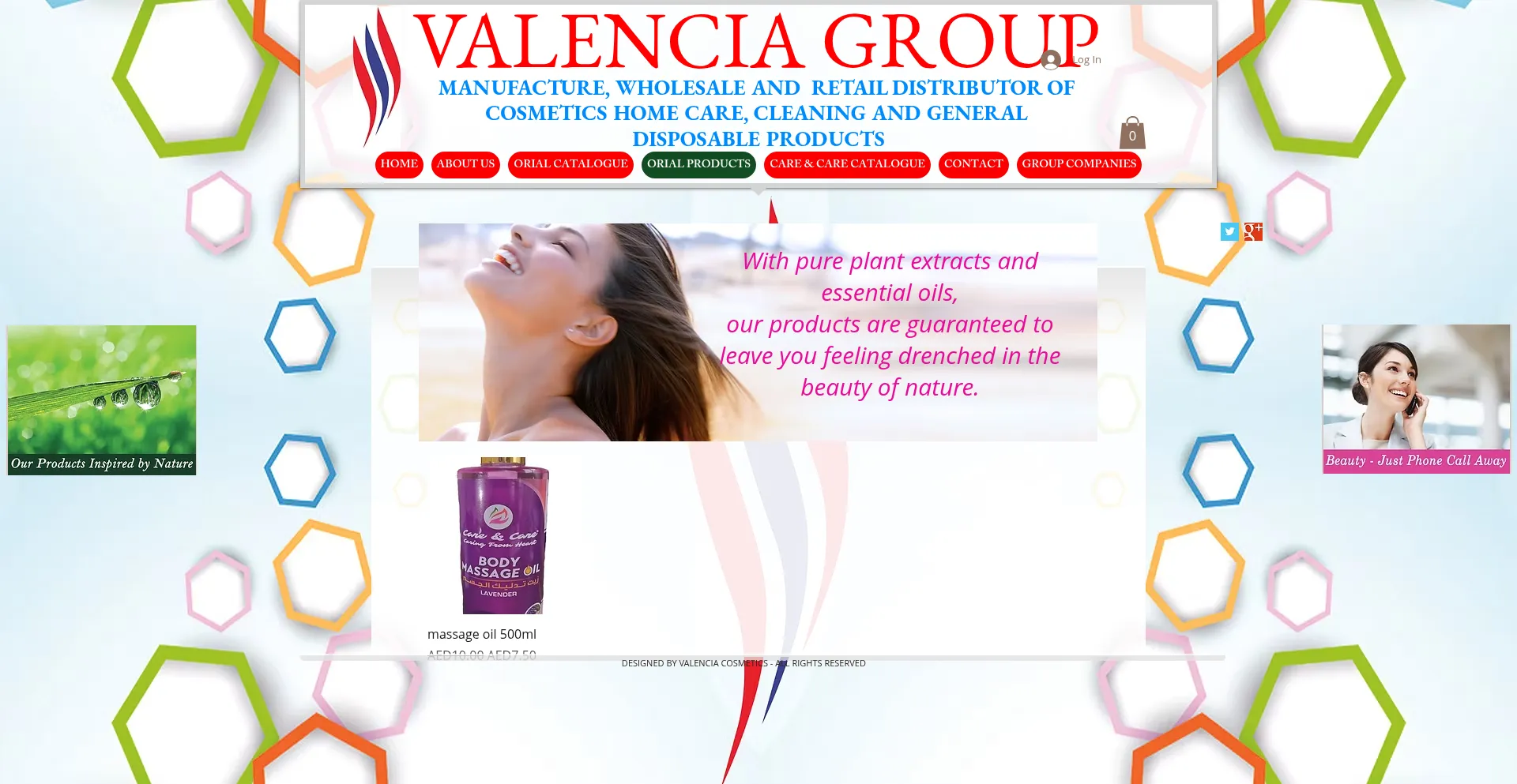 Website screenshot of Valenciacare.com