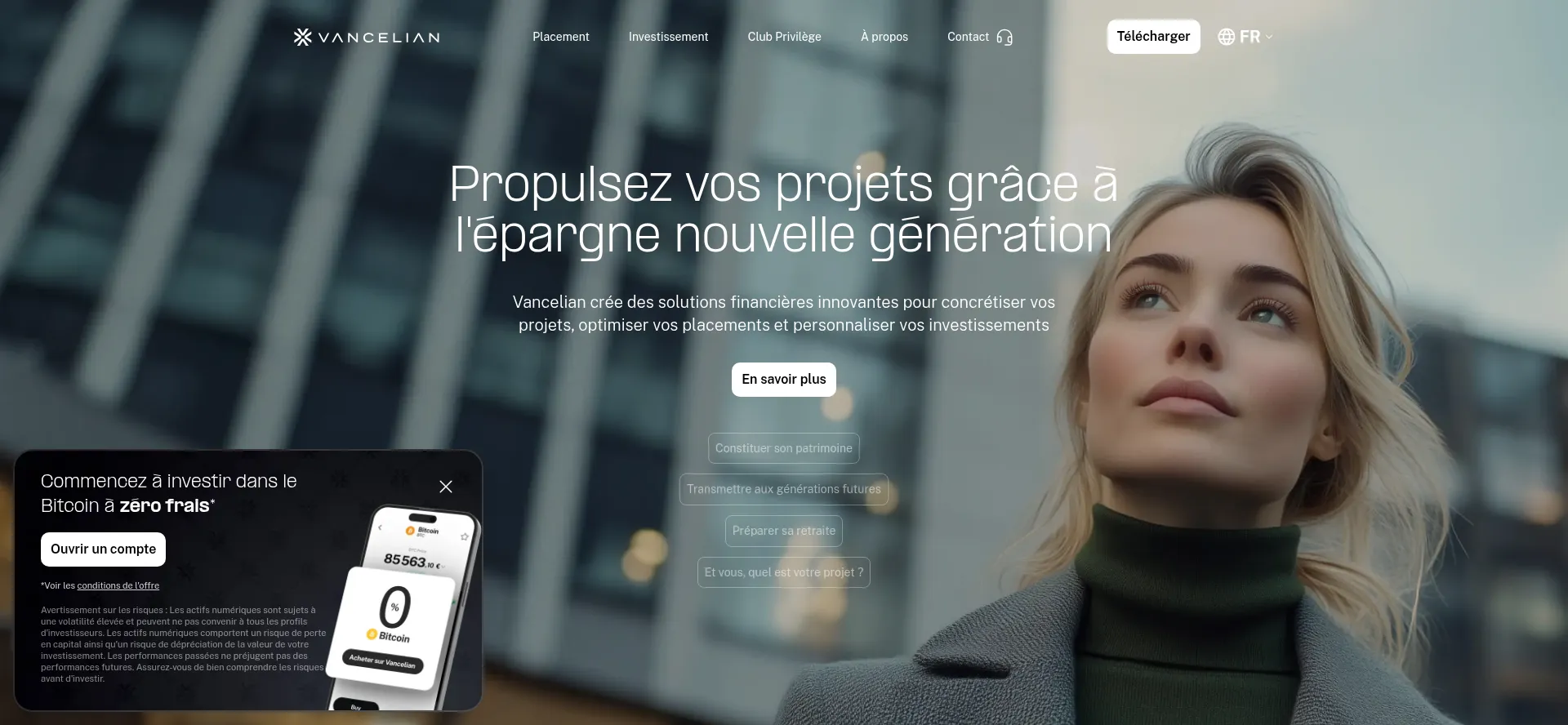 Website screenshot of Vancelian.com