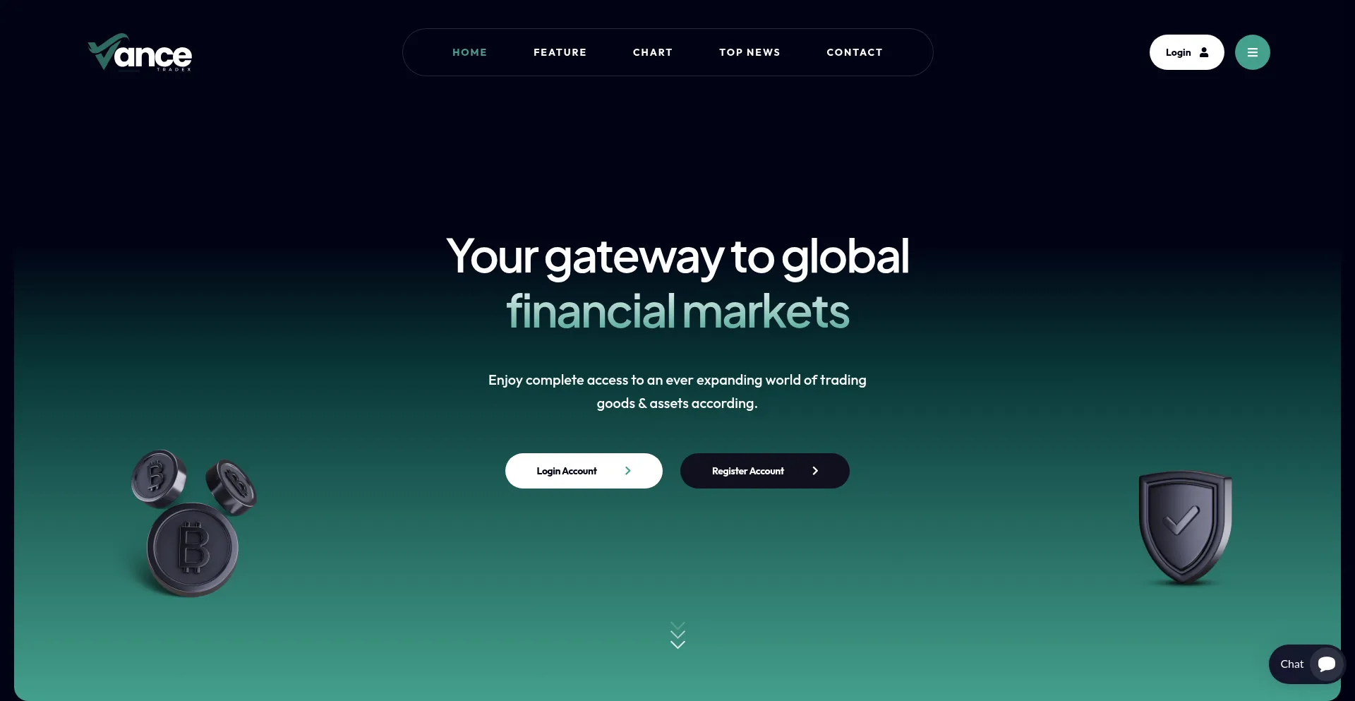 Website screenshot of Vancetradex.com