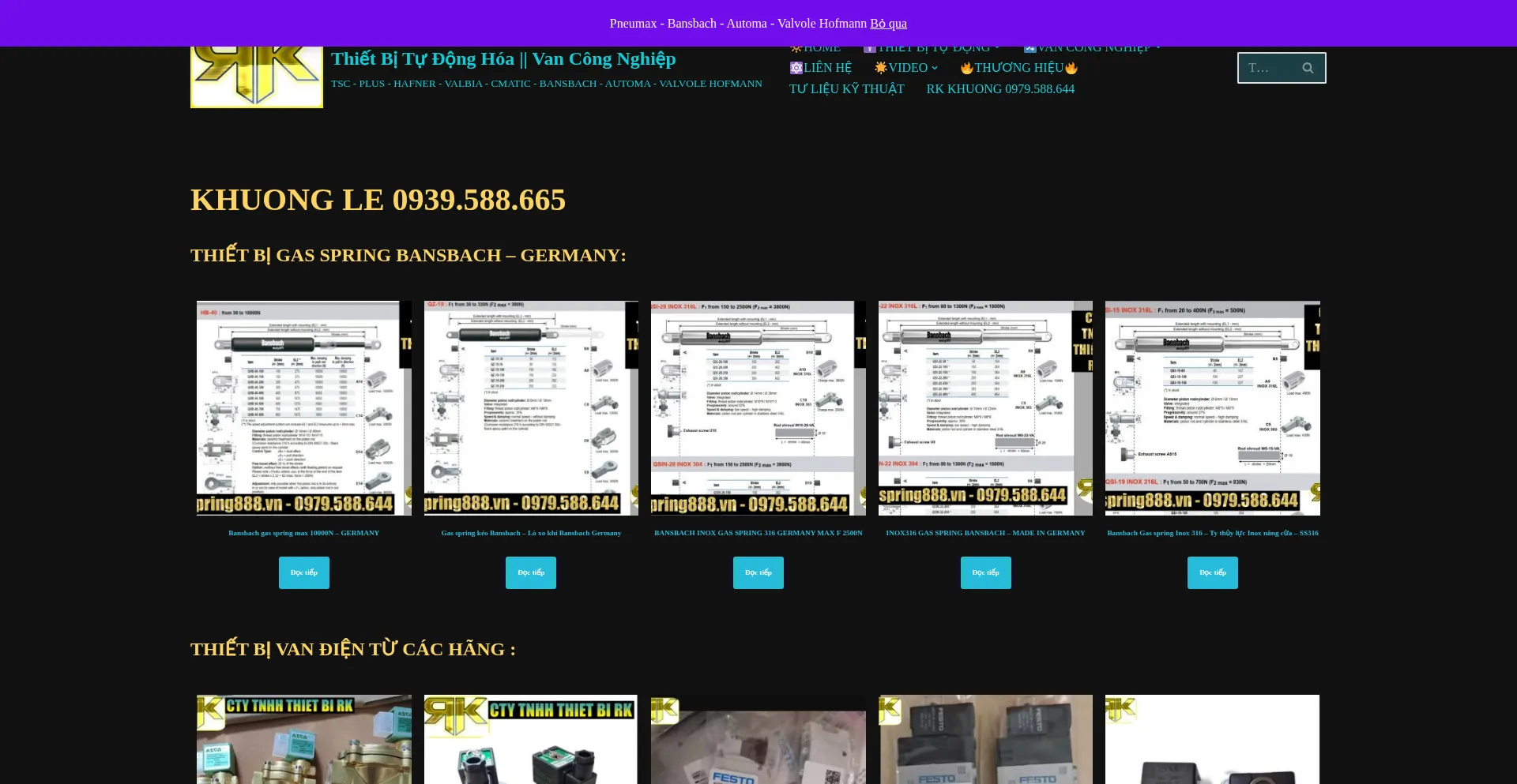 Website screenshot of Vantudongrk.com