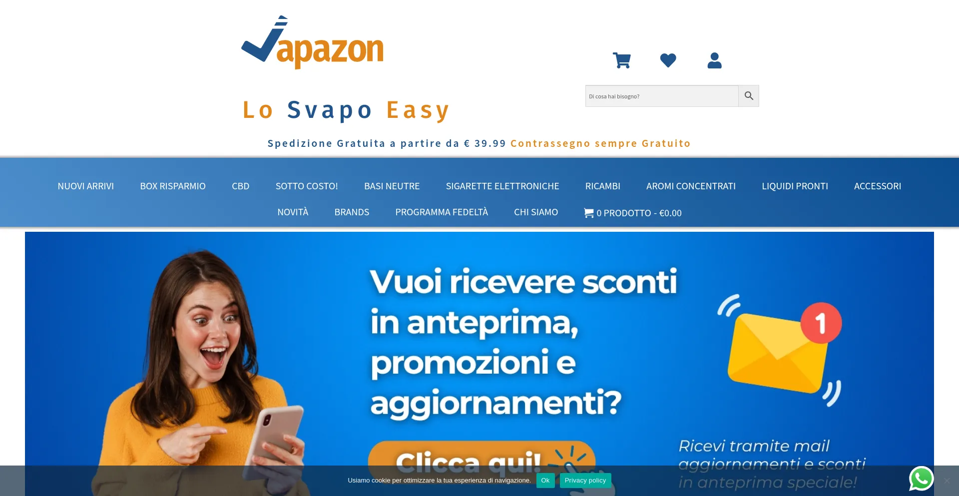 Website screenshot of Vapazon.fr