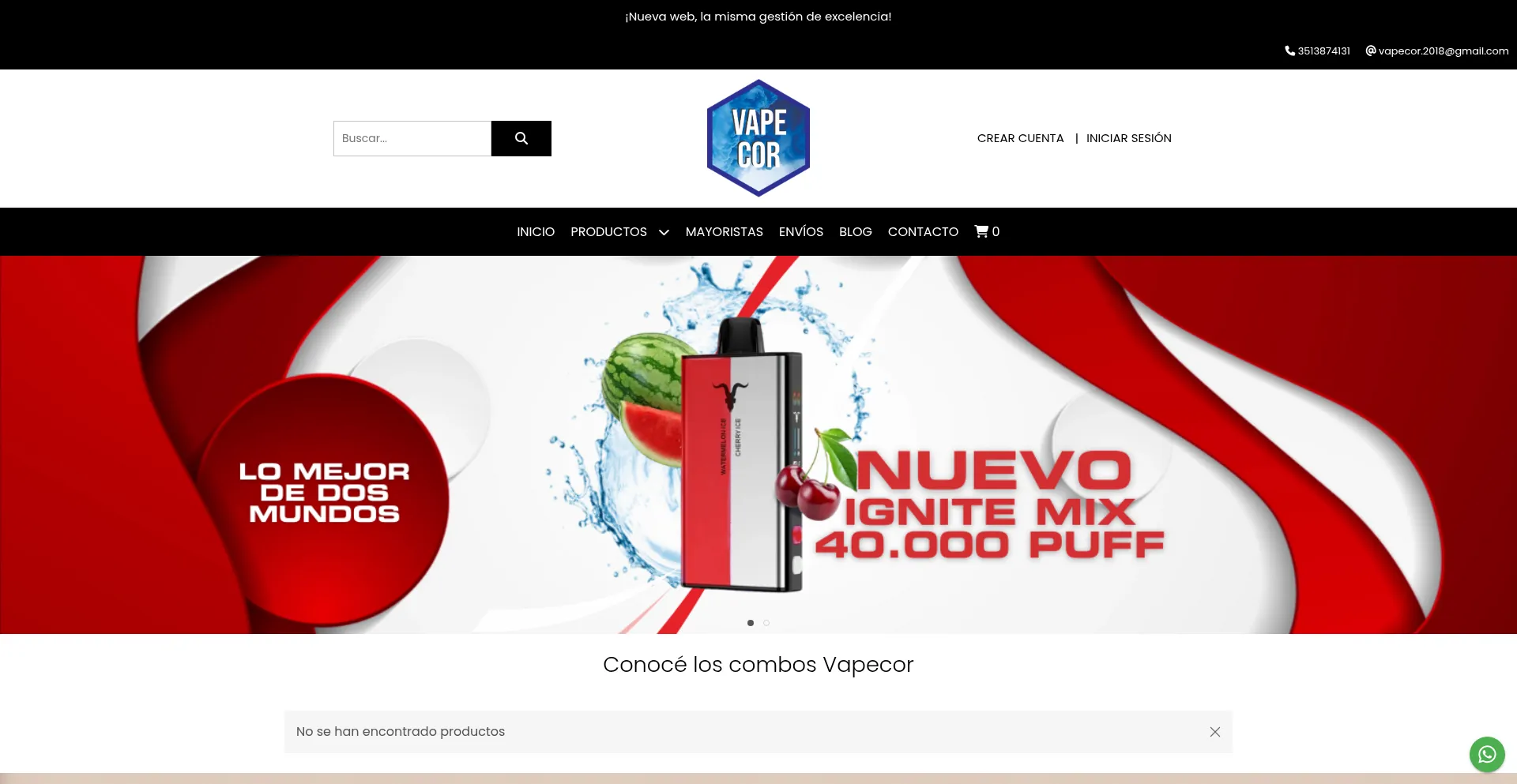 Vapecor.com.ar Screenshot