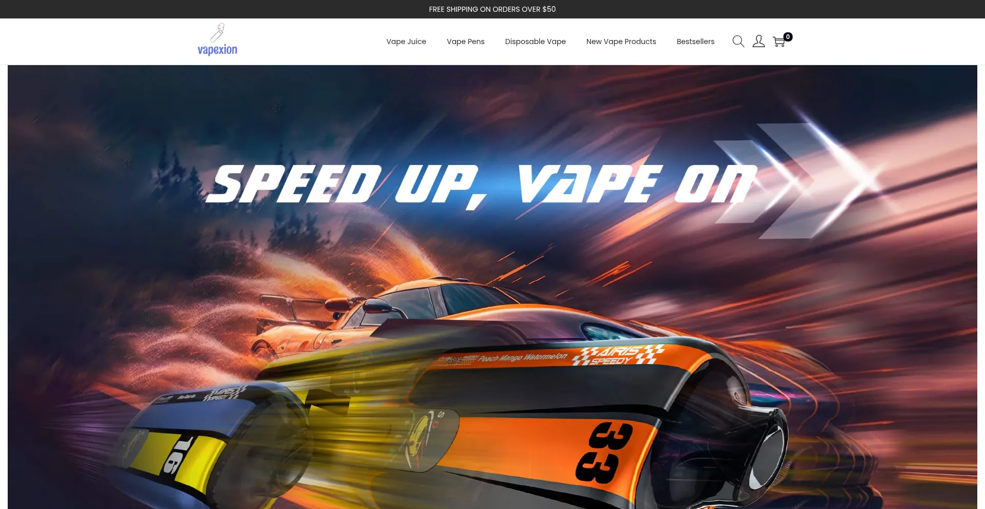 Website screenshot of Vapexion.com
