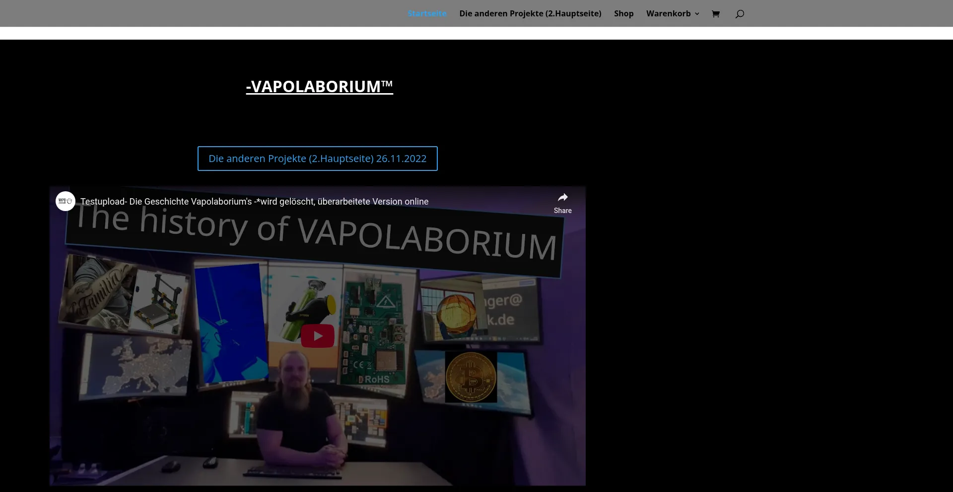 Website screenshot of Vapolaborium.com