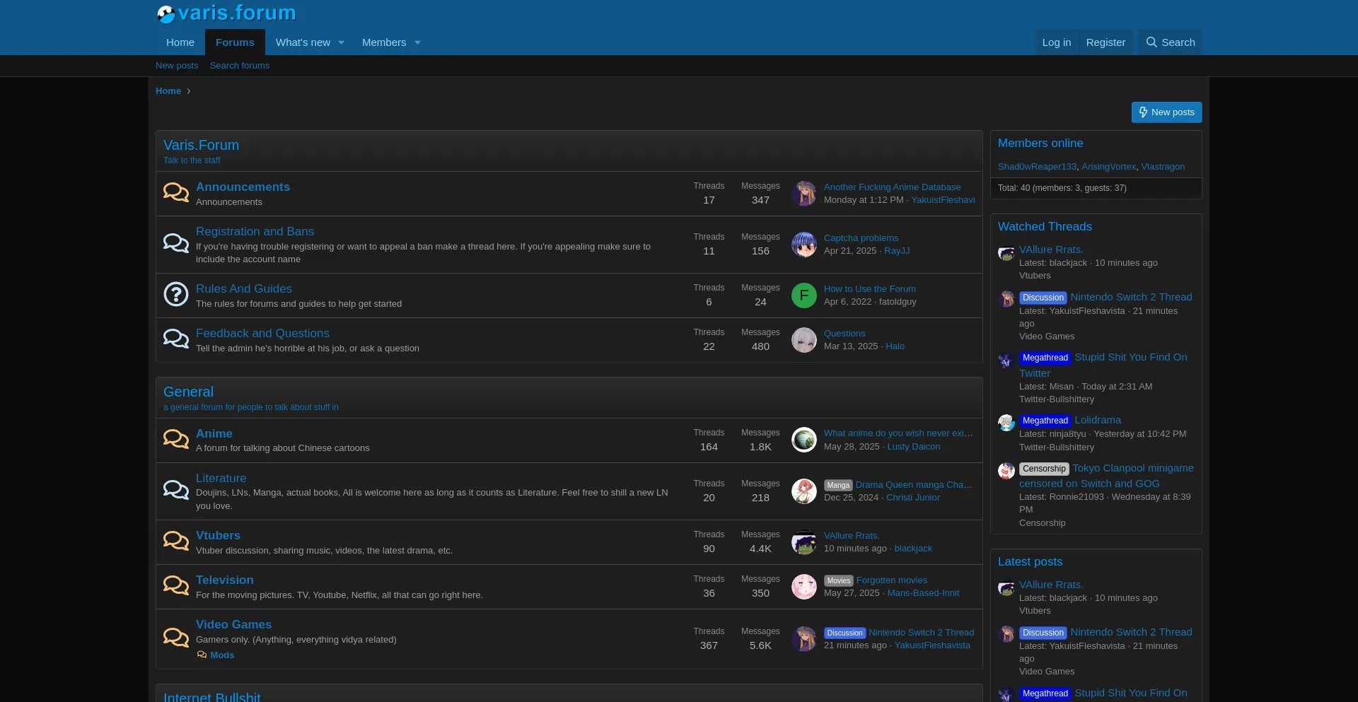 Website screenshot of Varishangout.com