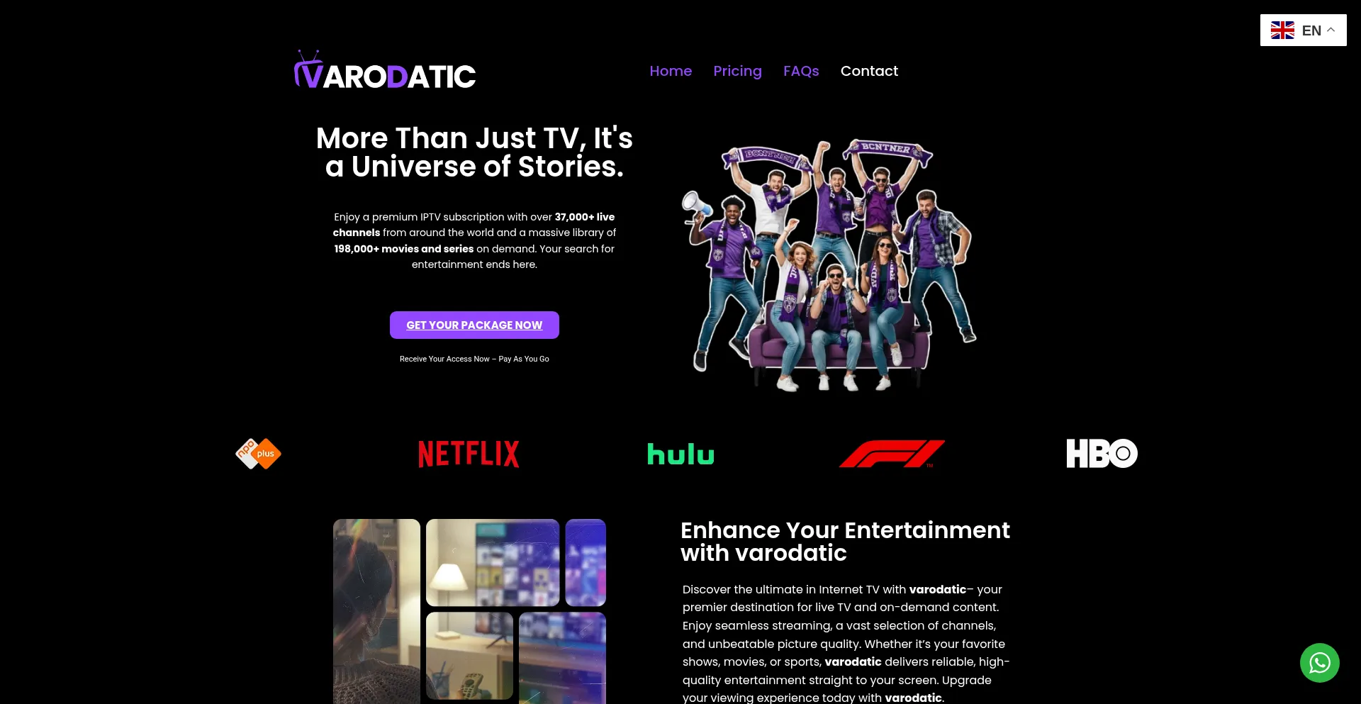 Website screenshot of Varodatic.com