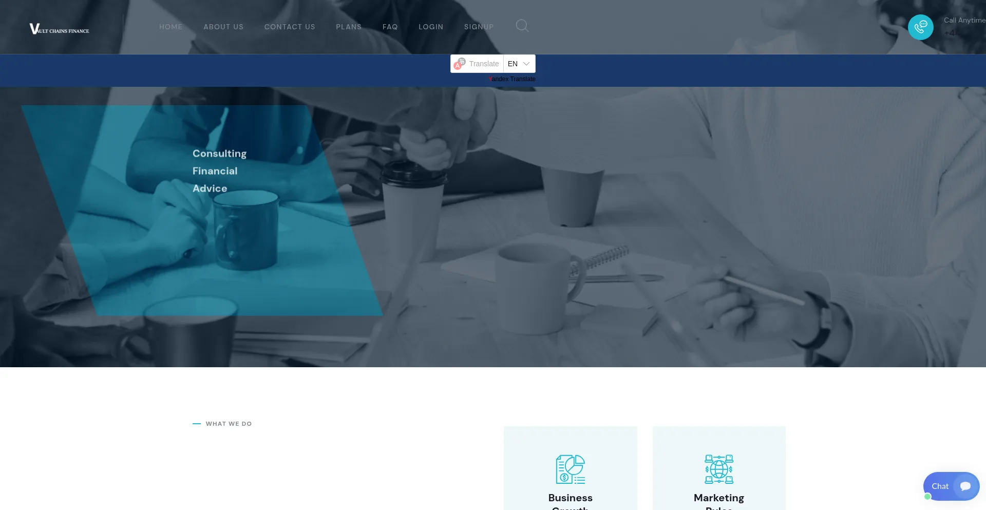 Website screenshot of Vaultchainsfinance.online