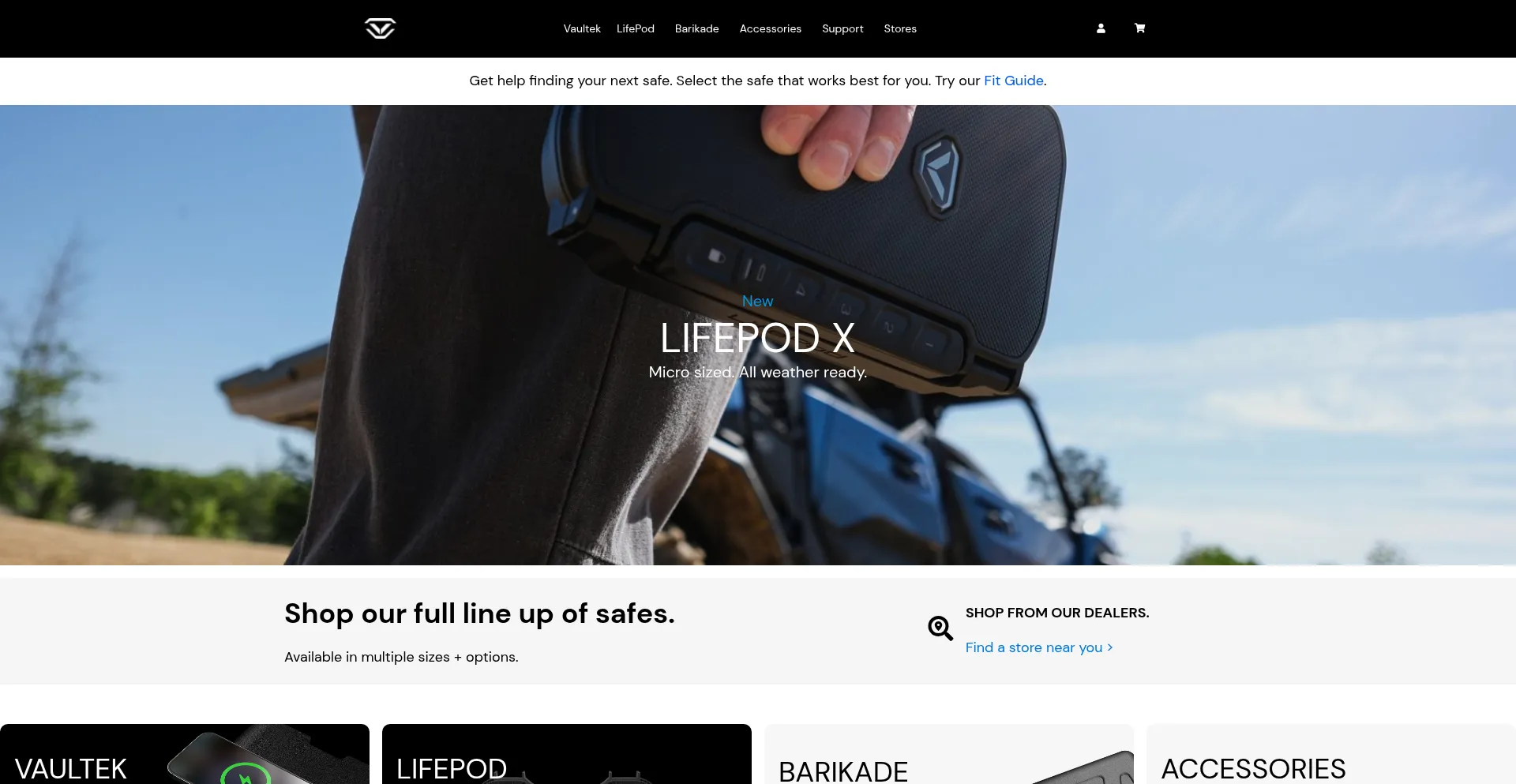 Website screenshot of Vaulteksafeeurope.com