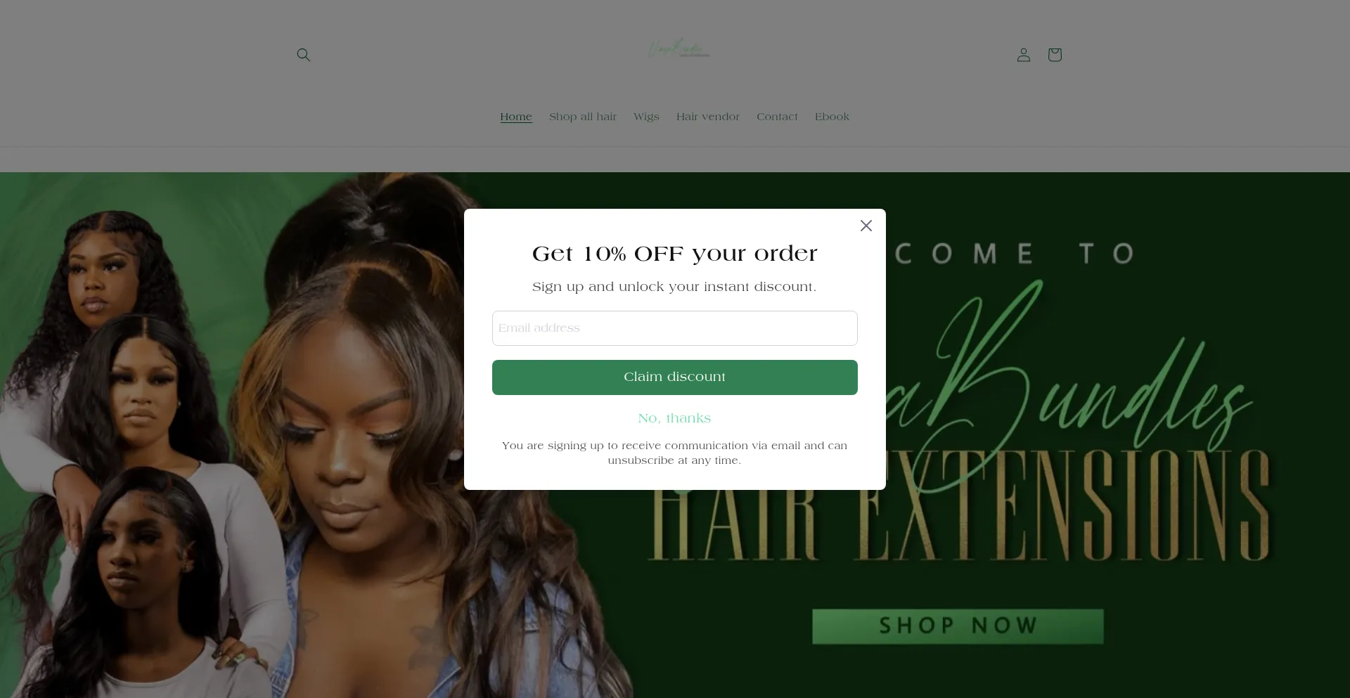 Website screenshot of Vbhairco.com