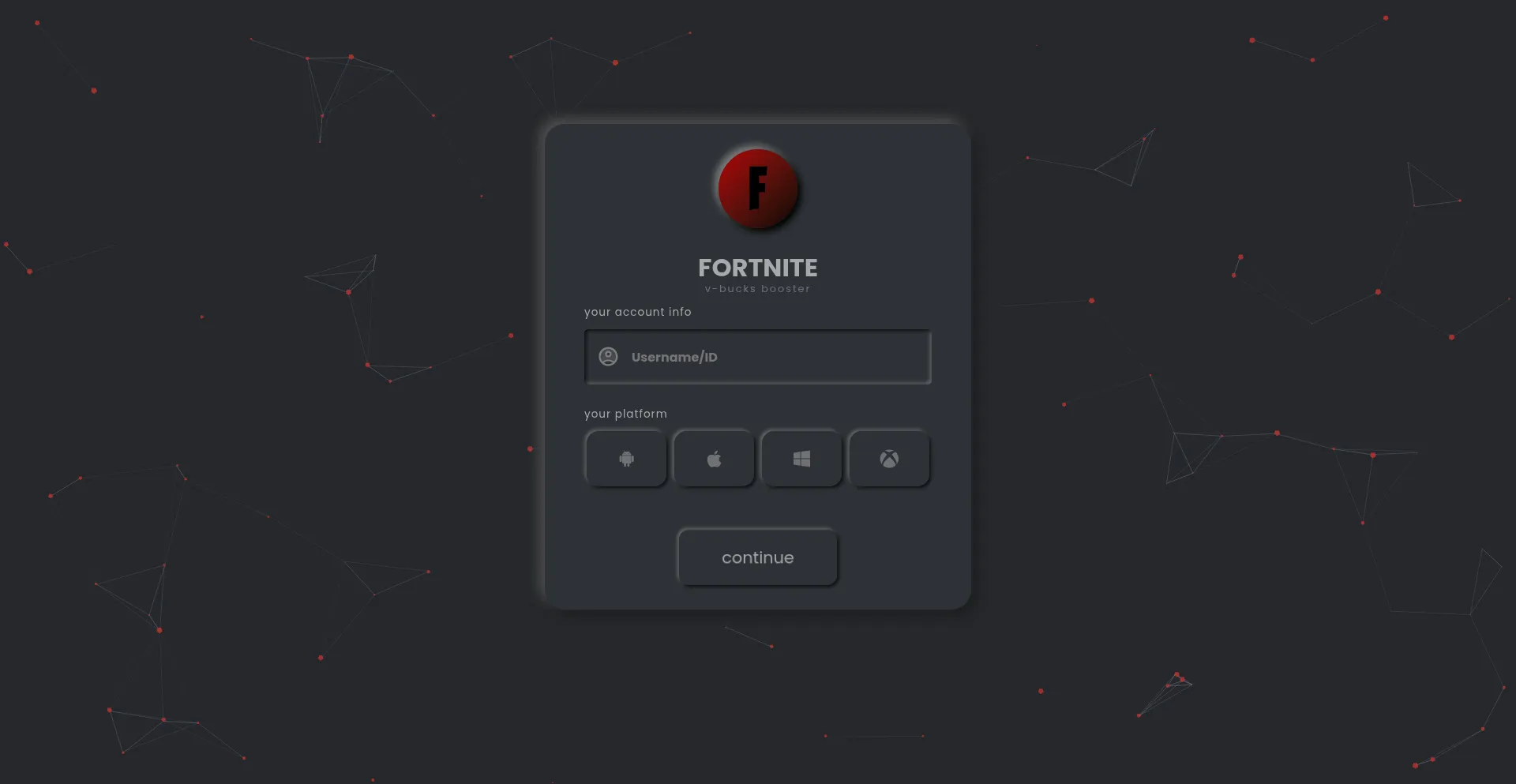 Website screenshot of Vbx.lol