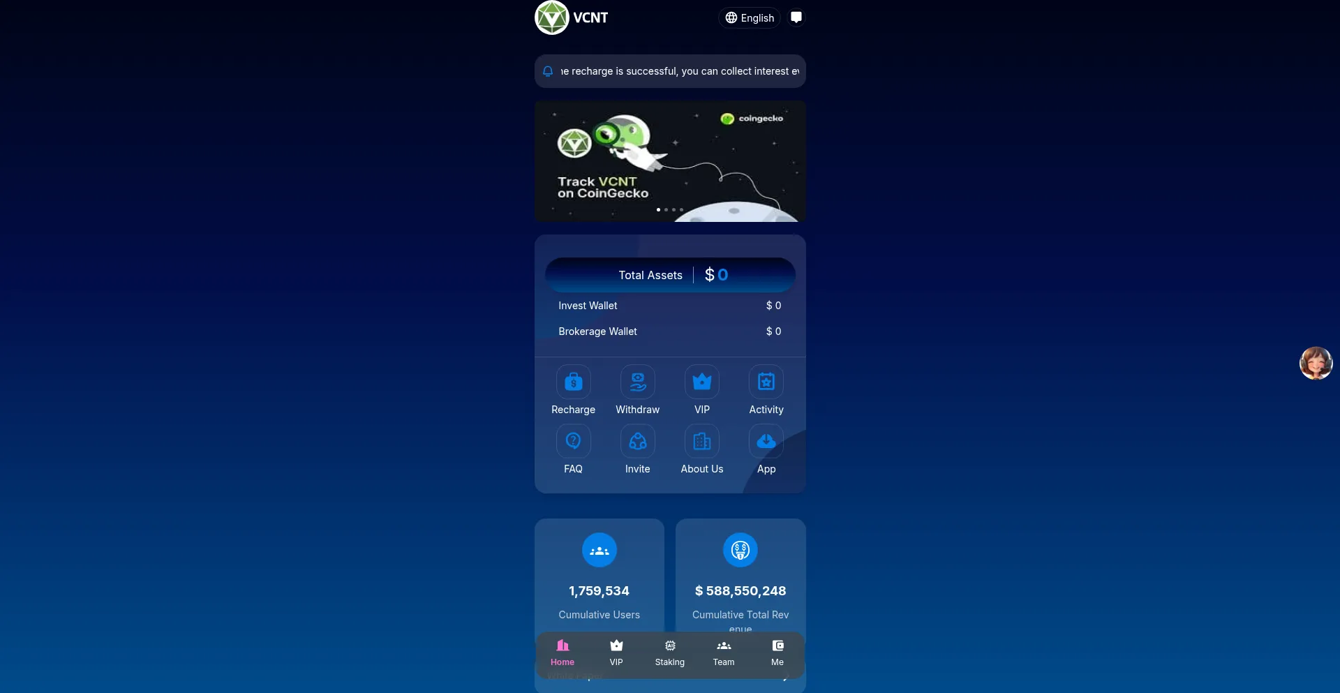 Website screenshot of Vcovcon.com