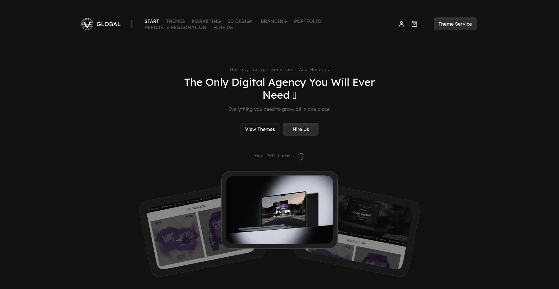 Website screenshot of Vean.global