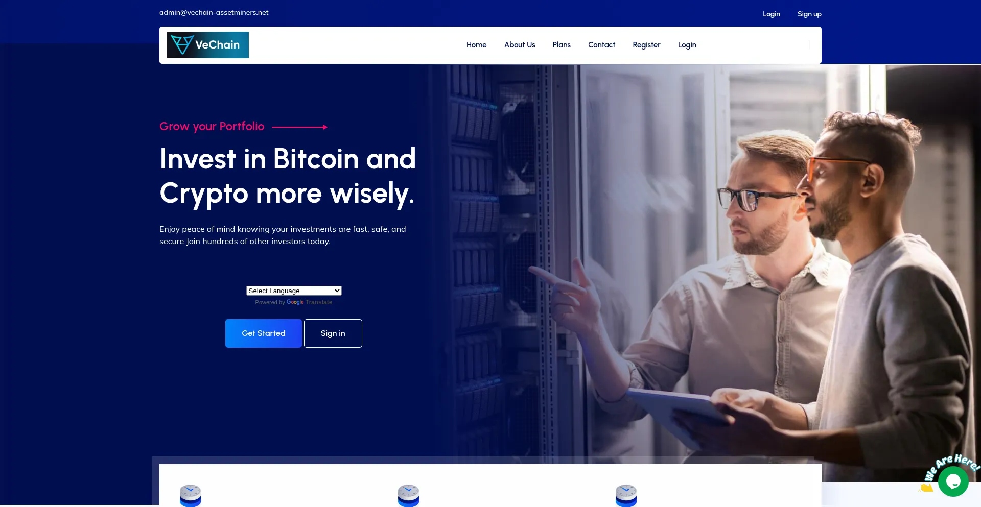 Website screenshot of Vechain-assetminers.net