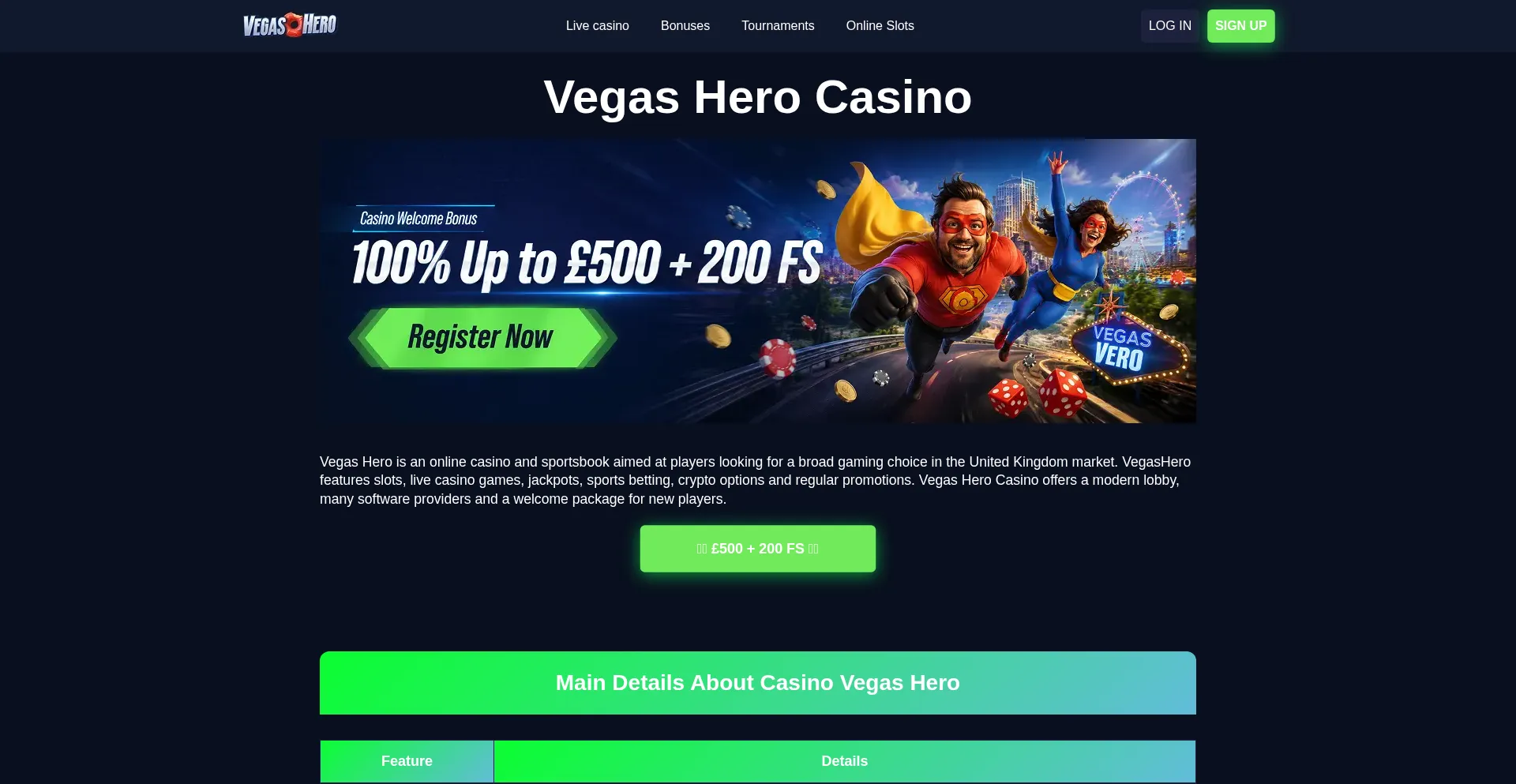 Vegasherocasino.uk
