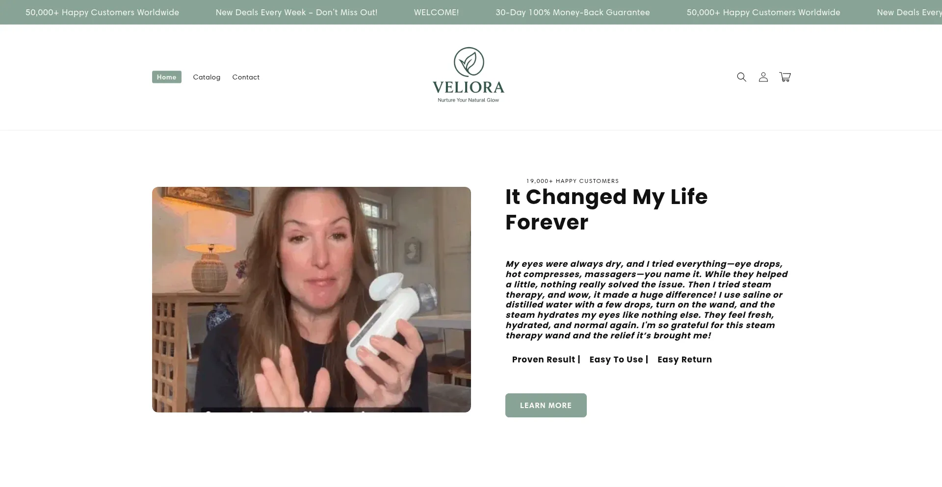 Website screenshot of Veliorapro.com