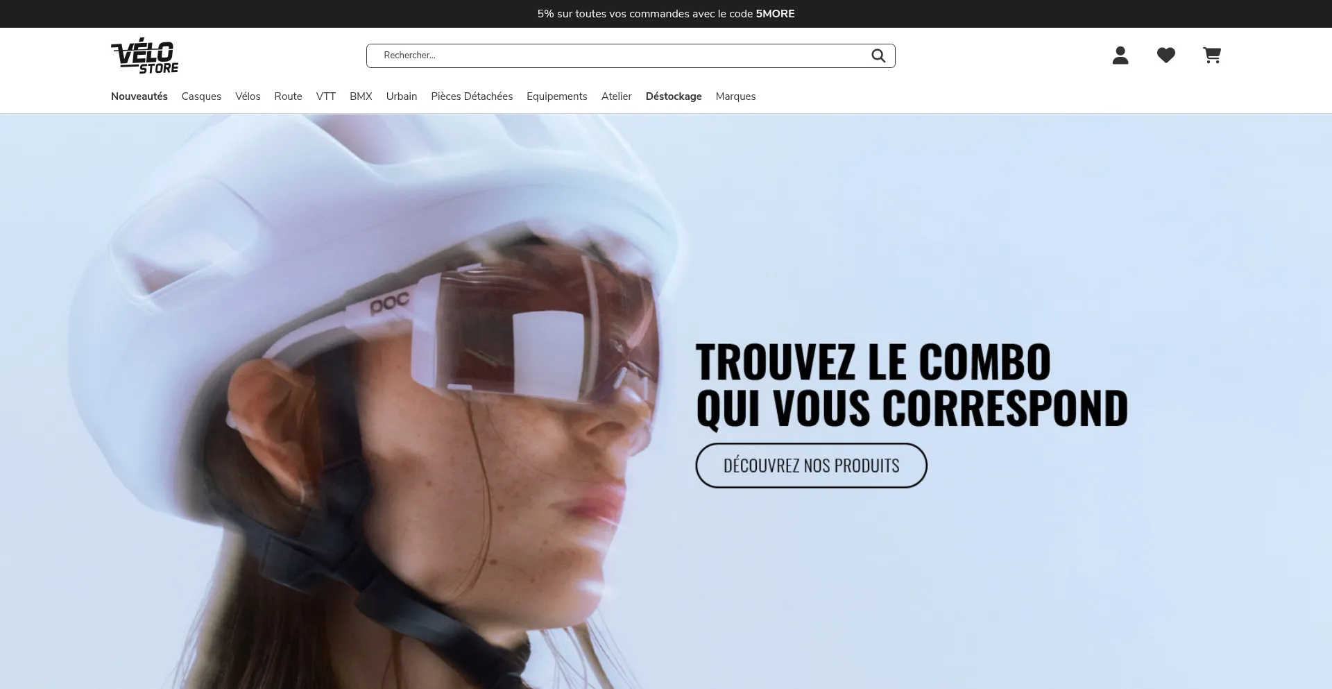 Website screenshot of Velo-store.fr