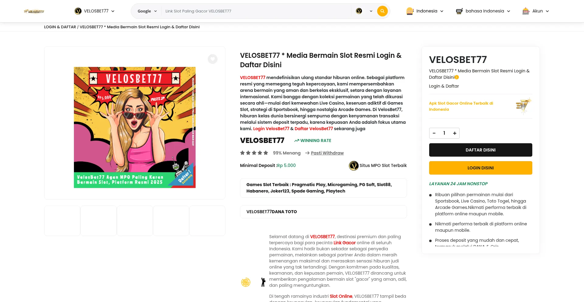 Velosbet77.com