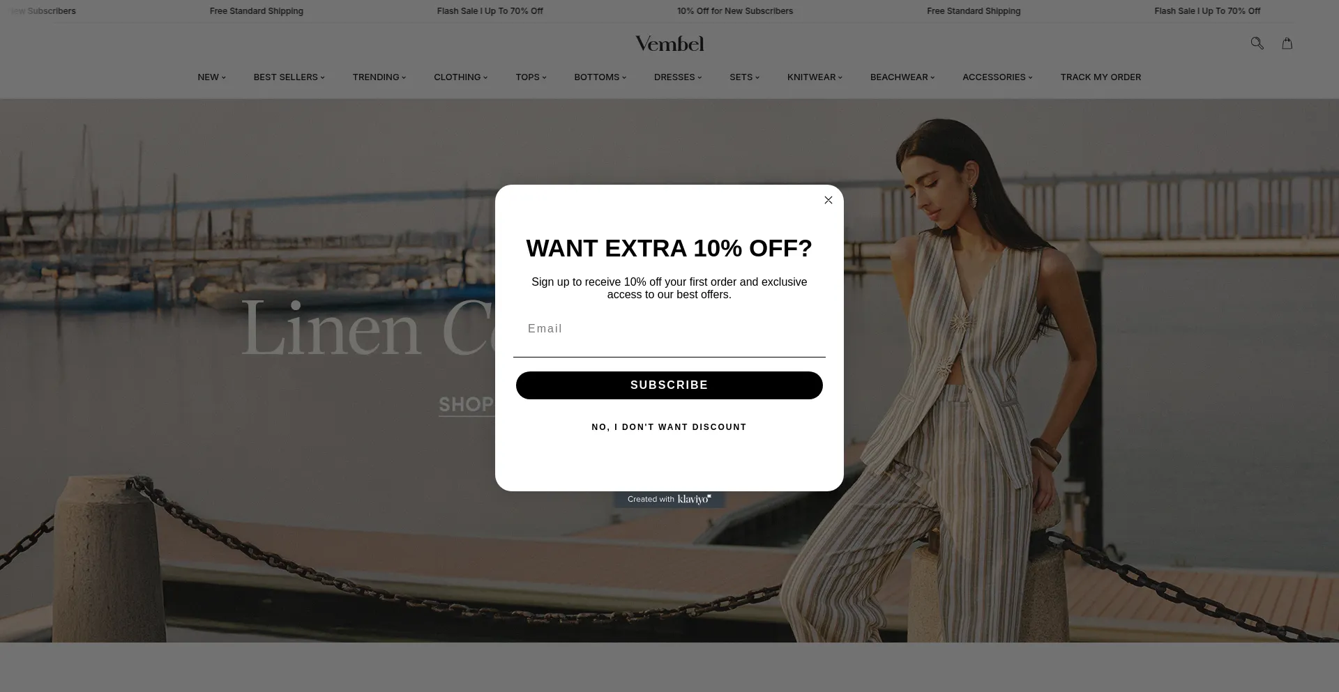 Website screenshot of Vembel.com