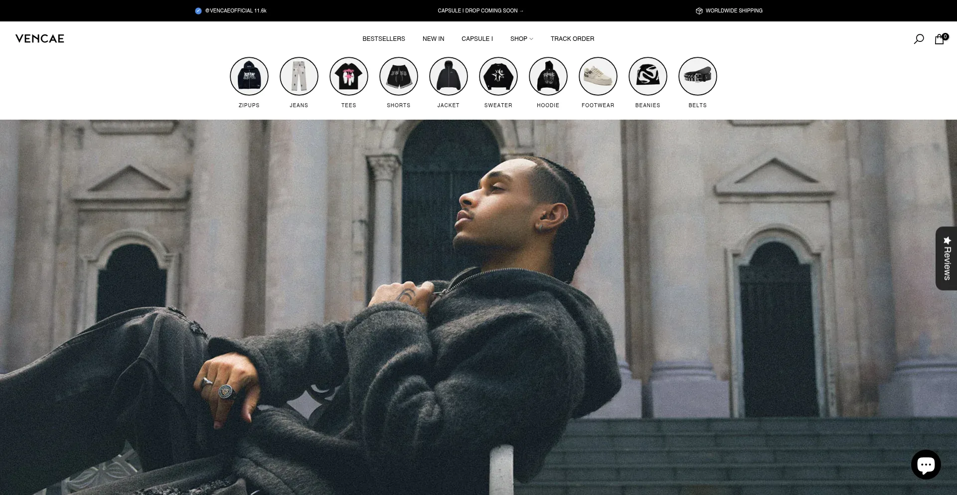 Website screenshot of Vencae.com