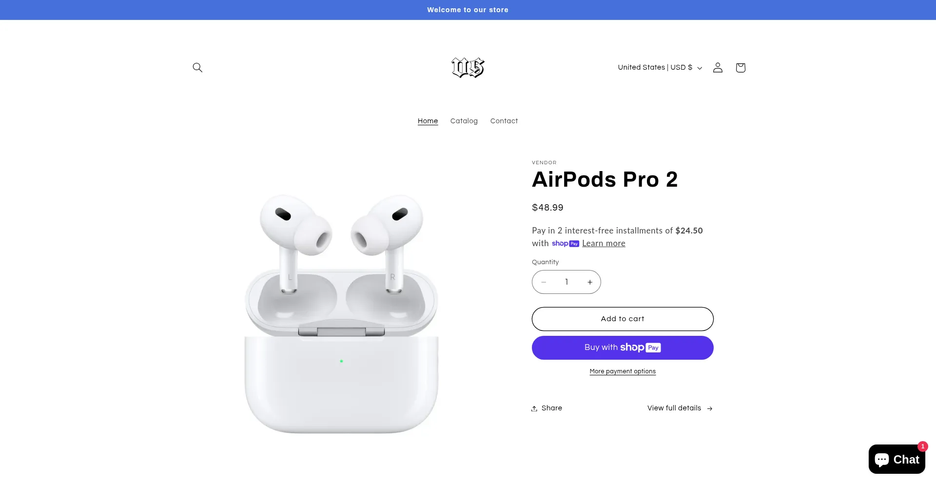 Website screenshot of Vendorsstore.com