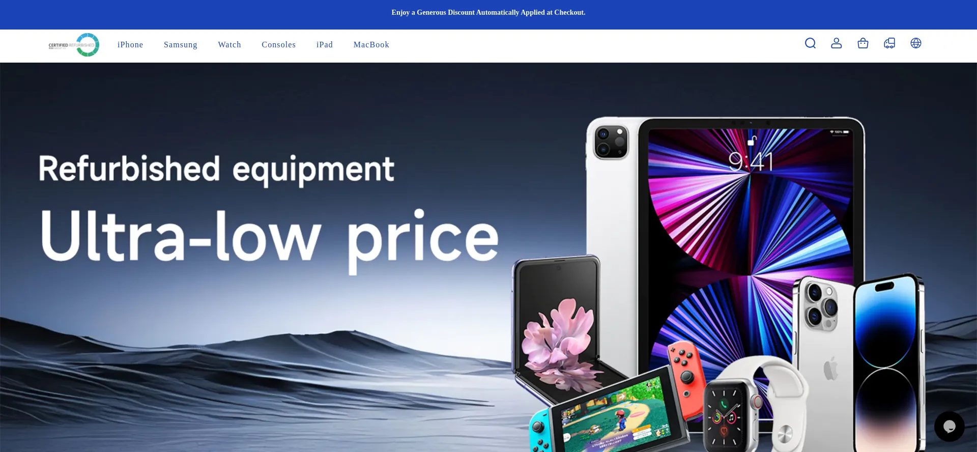 Website screenshot of Verified-refurbished.com