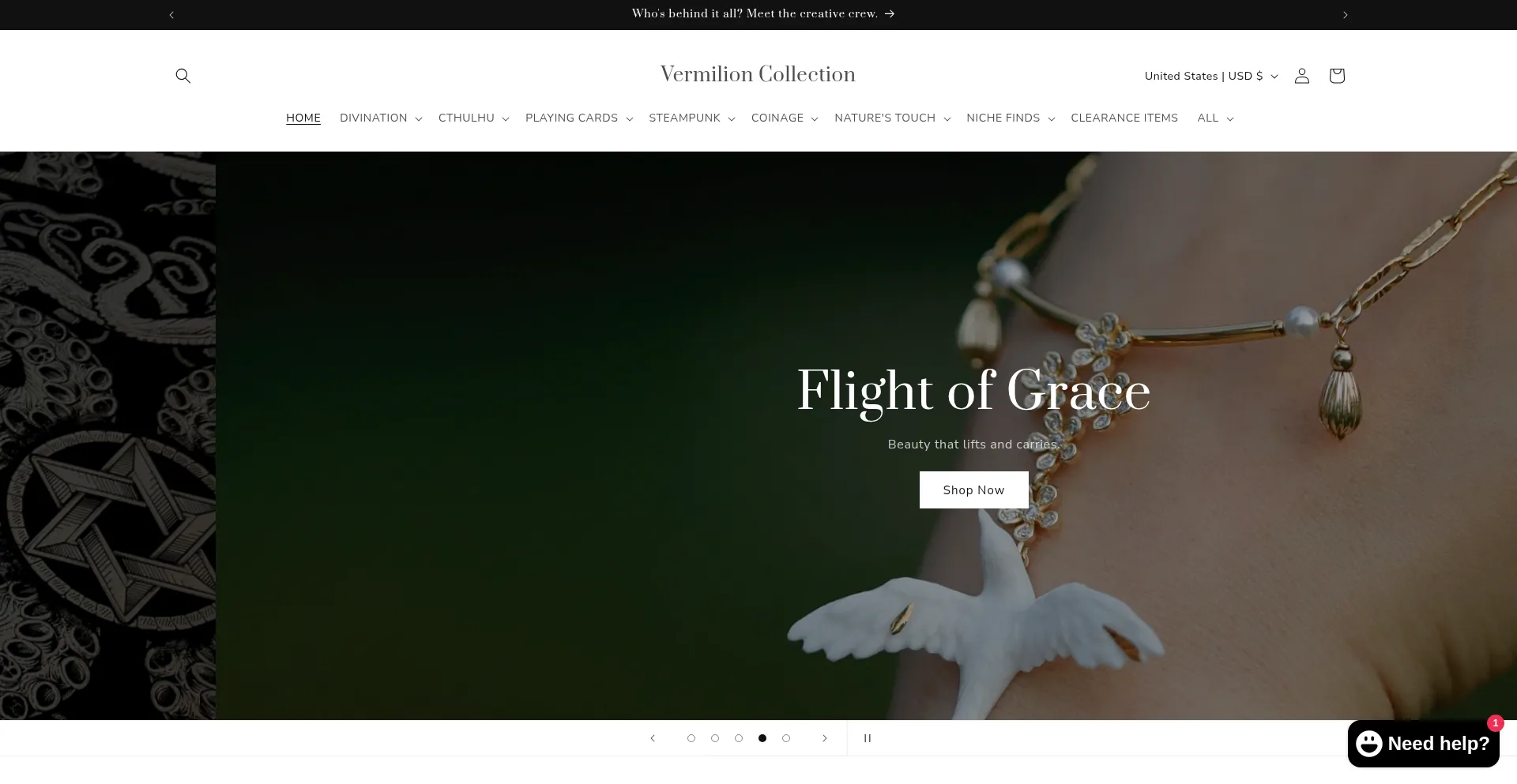 Website screenshot of Vermilion.cc