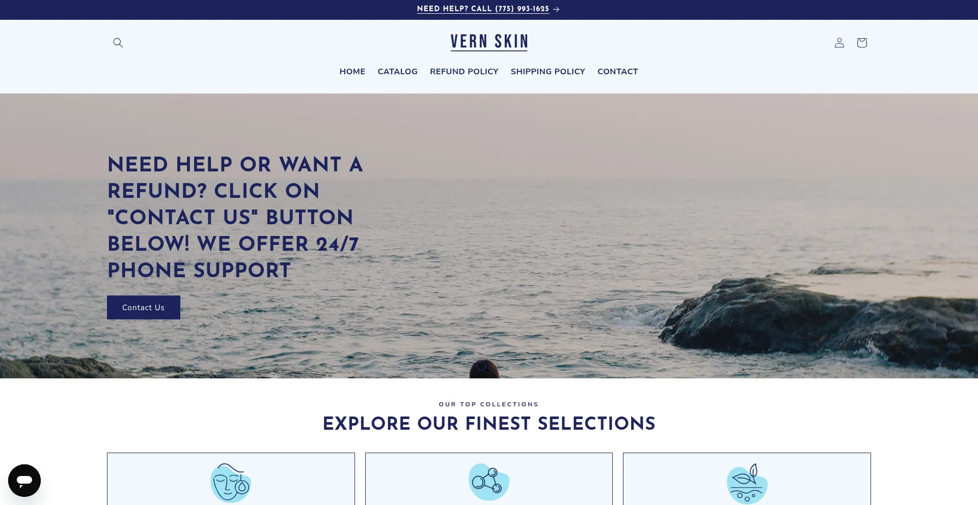 Website screenshot of Vernskin.com