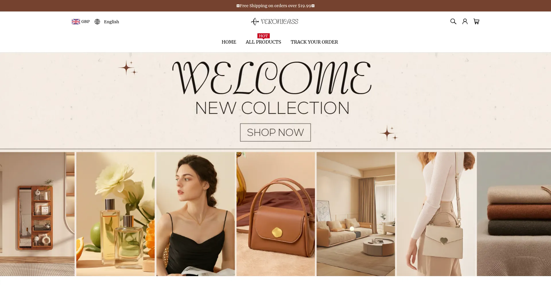 Website screenshot of Veronicass.co.uk