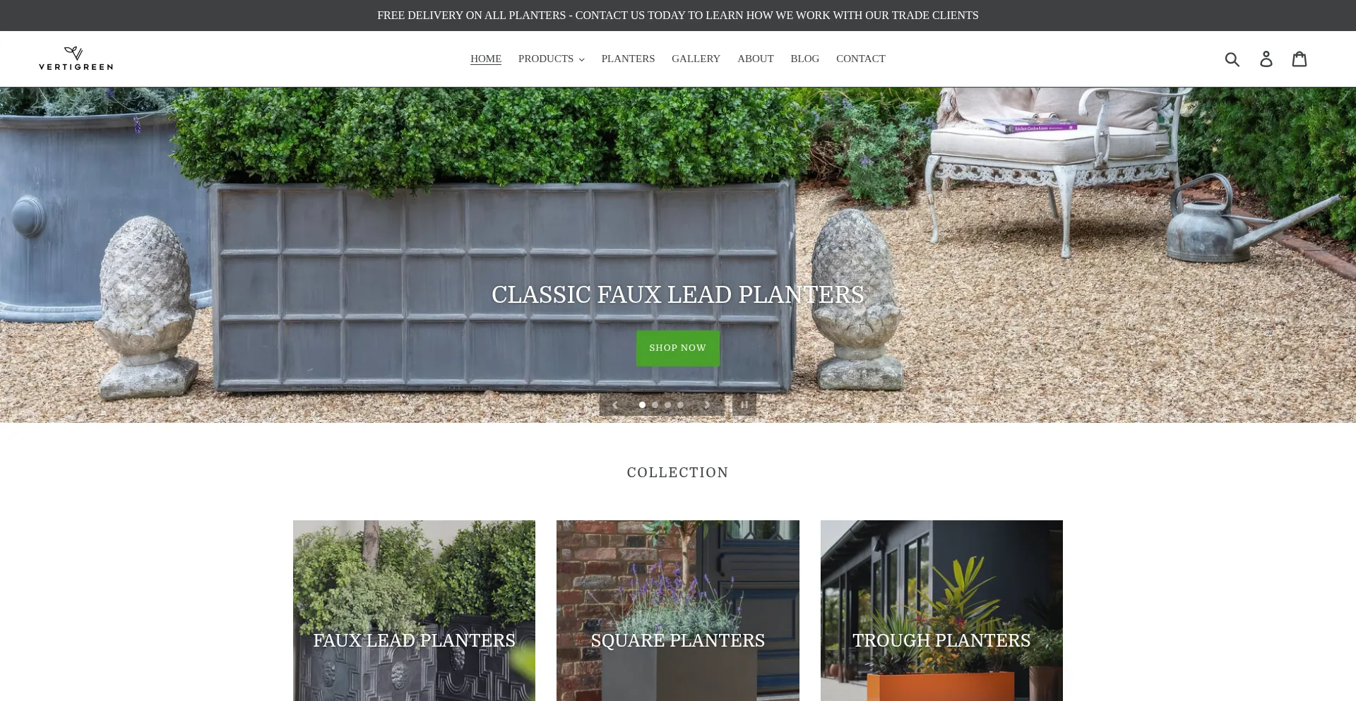 Website screenshot of Vertigreen.co.uk