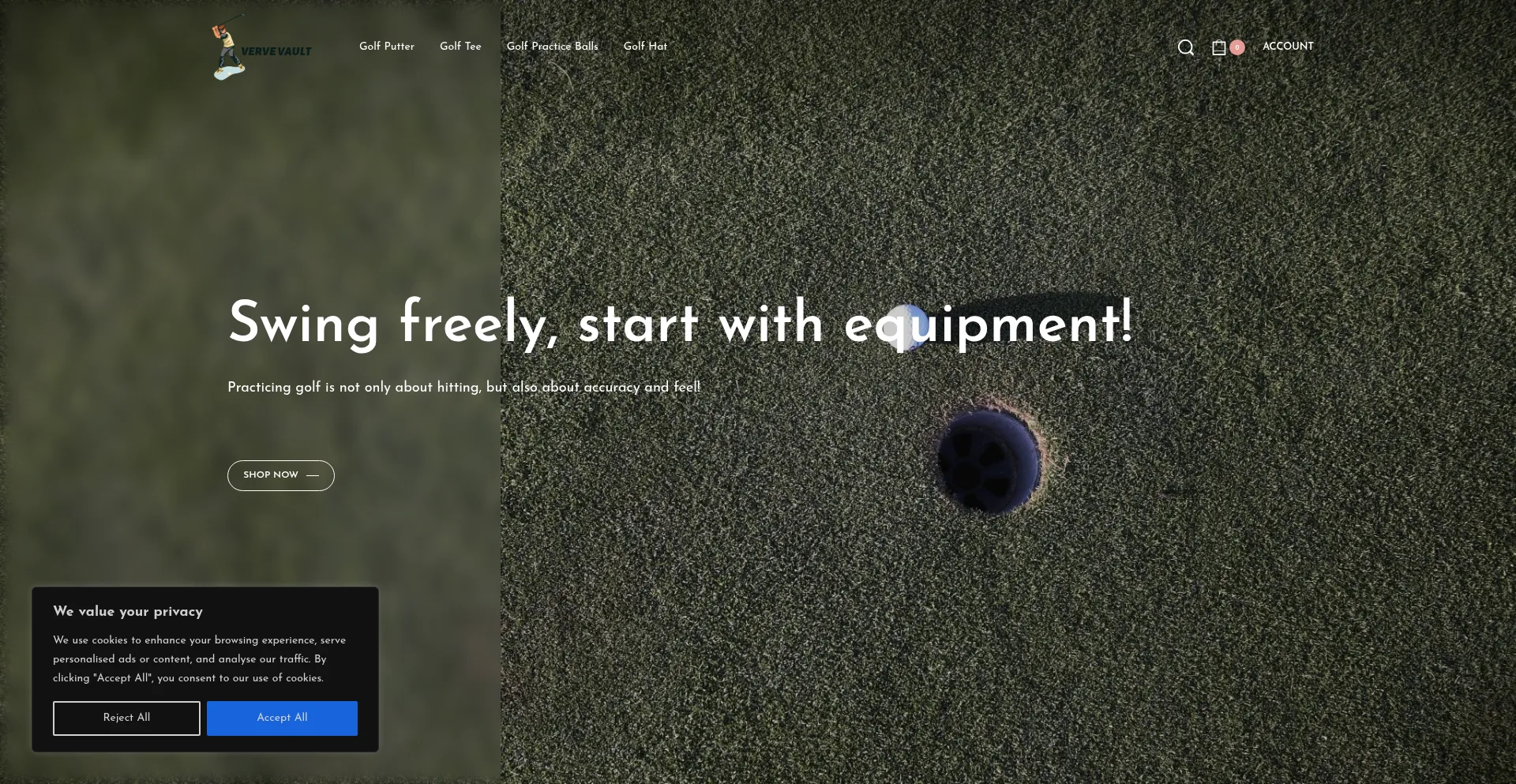 Website screenshot of Vervevaultsport.com