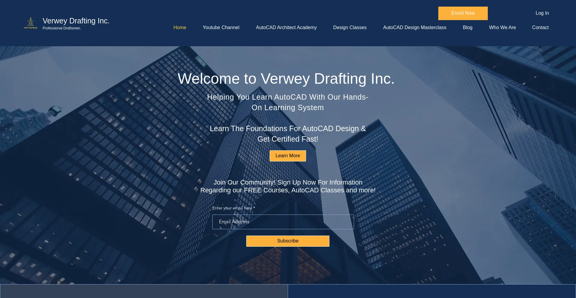 Website screenshot of Verweydraftinginc.com