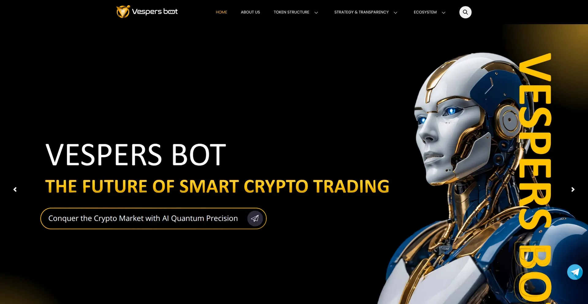Website screenshot of Vespers-bot.com