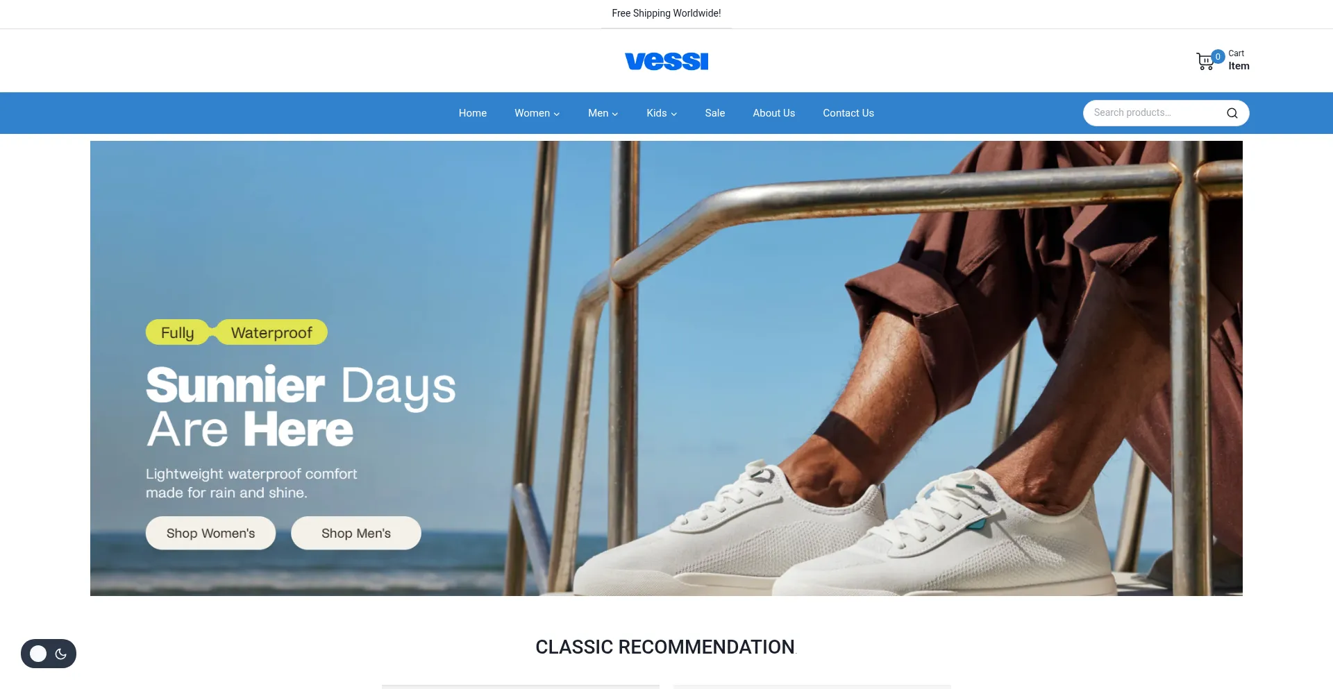 Website screenshot of Vessishoes.top