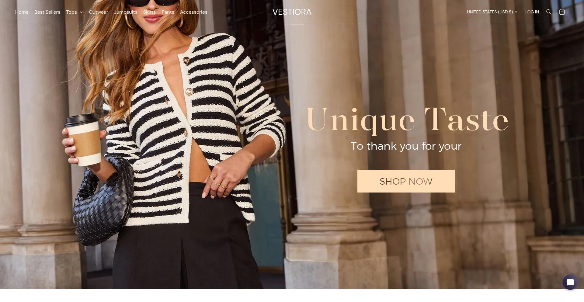 Website screenshot of Vestiora.com