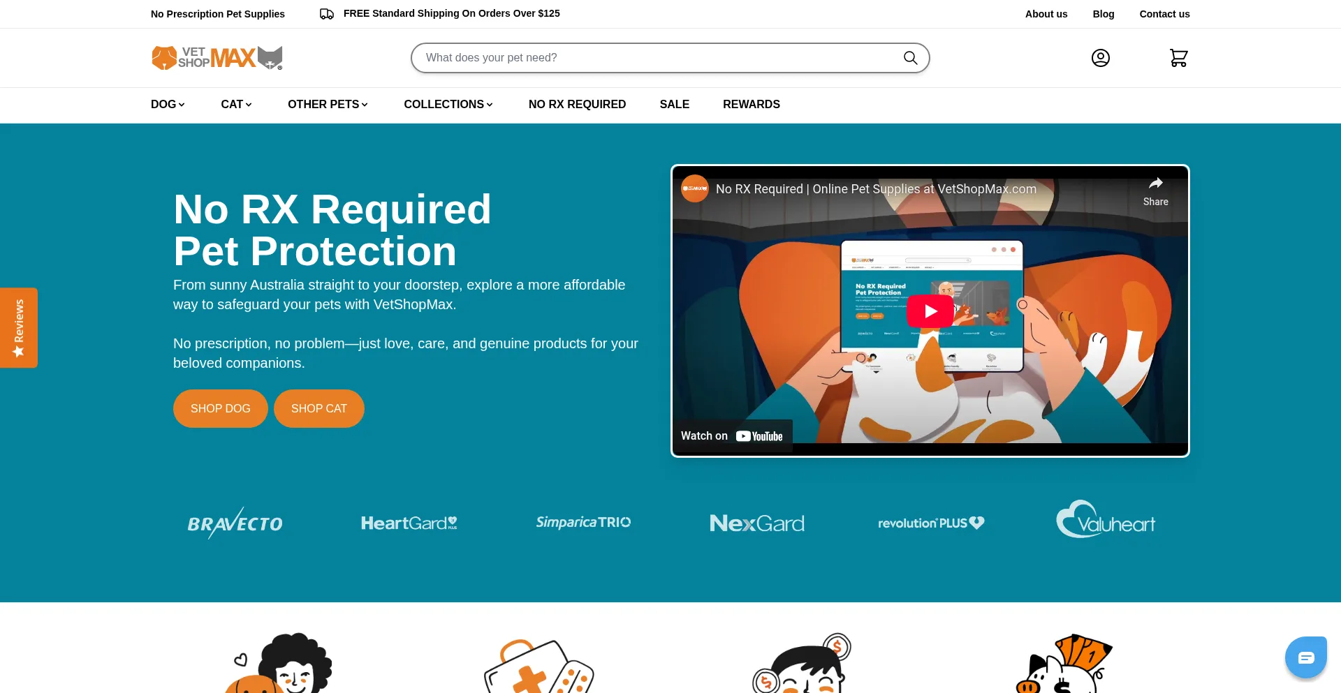 Website screenshot of Vetshopmax.com