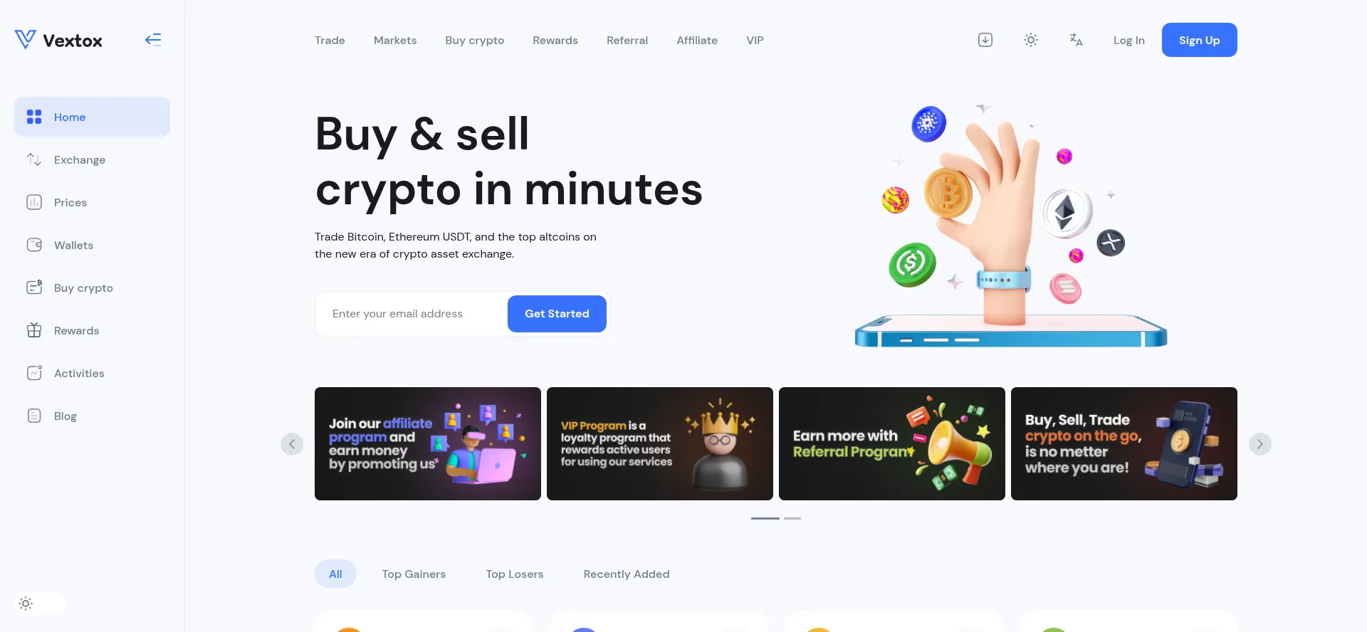 Website screenshot of Vextox.com