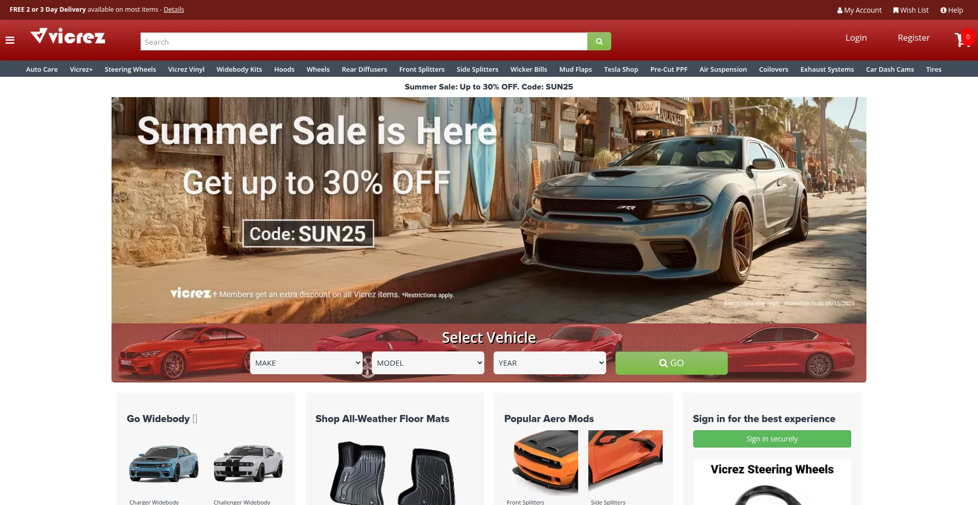 Website screenshot of Vicrez.com