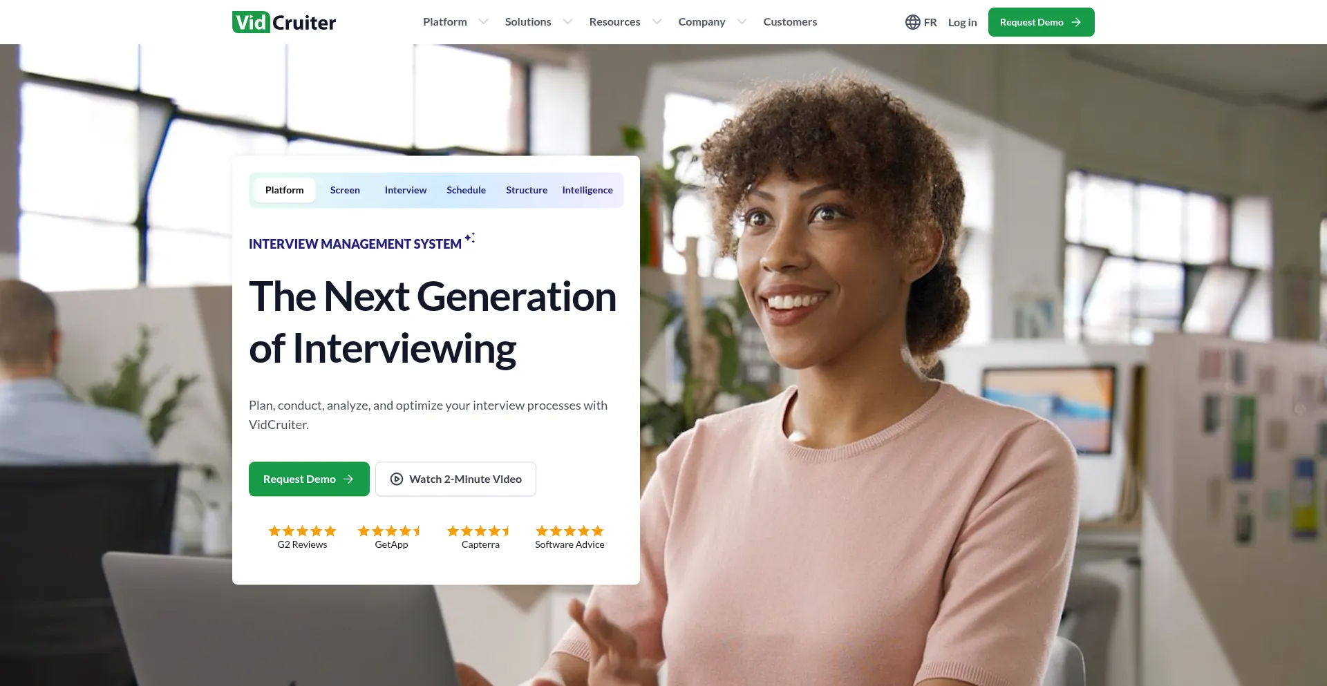 Website screenshot of Vidcruiter.com