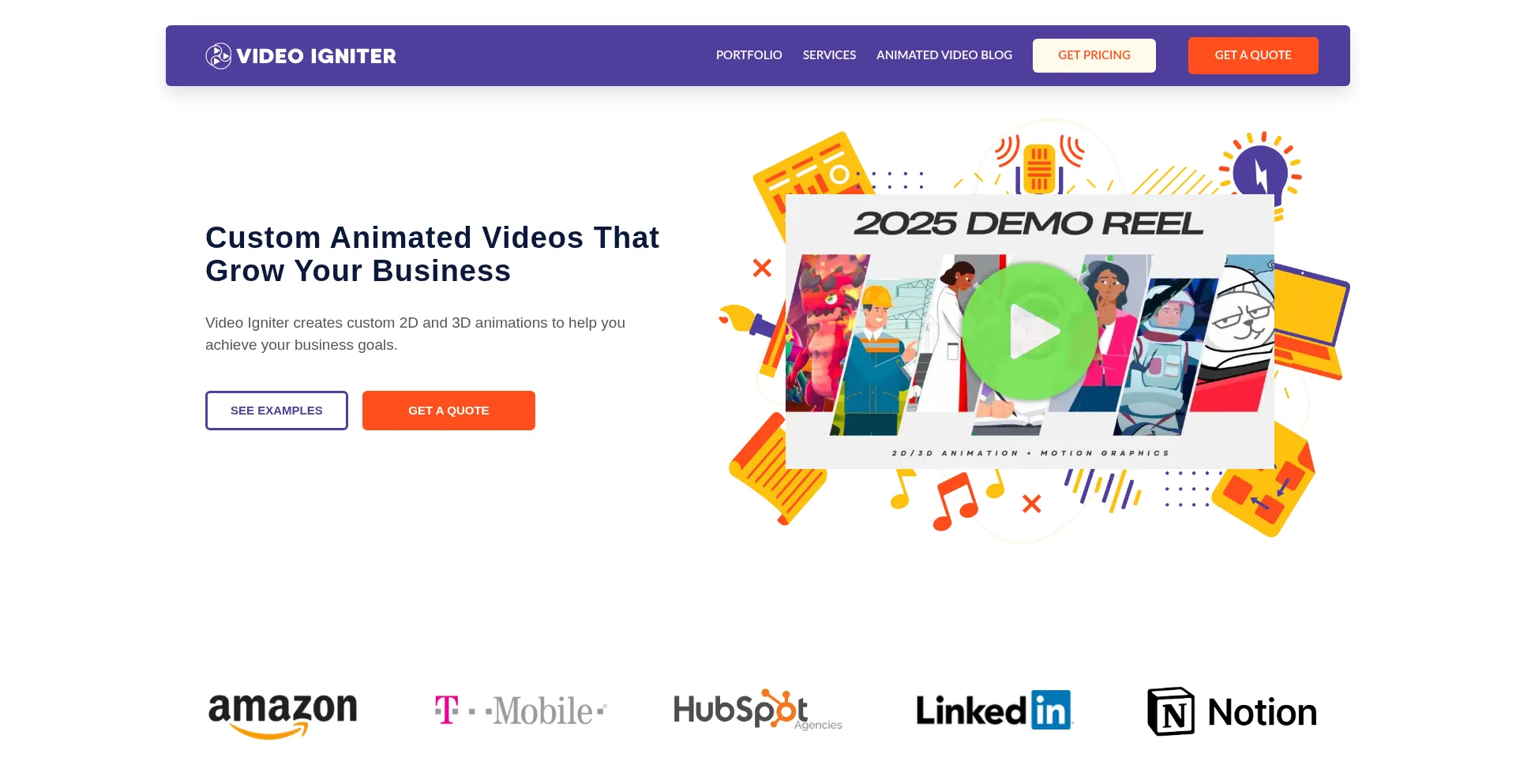 Website screenshot of Videoigniter.com