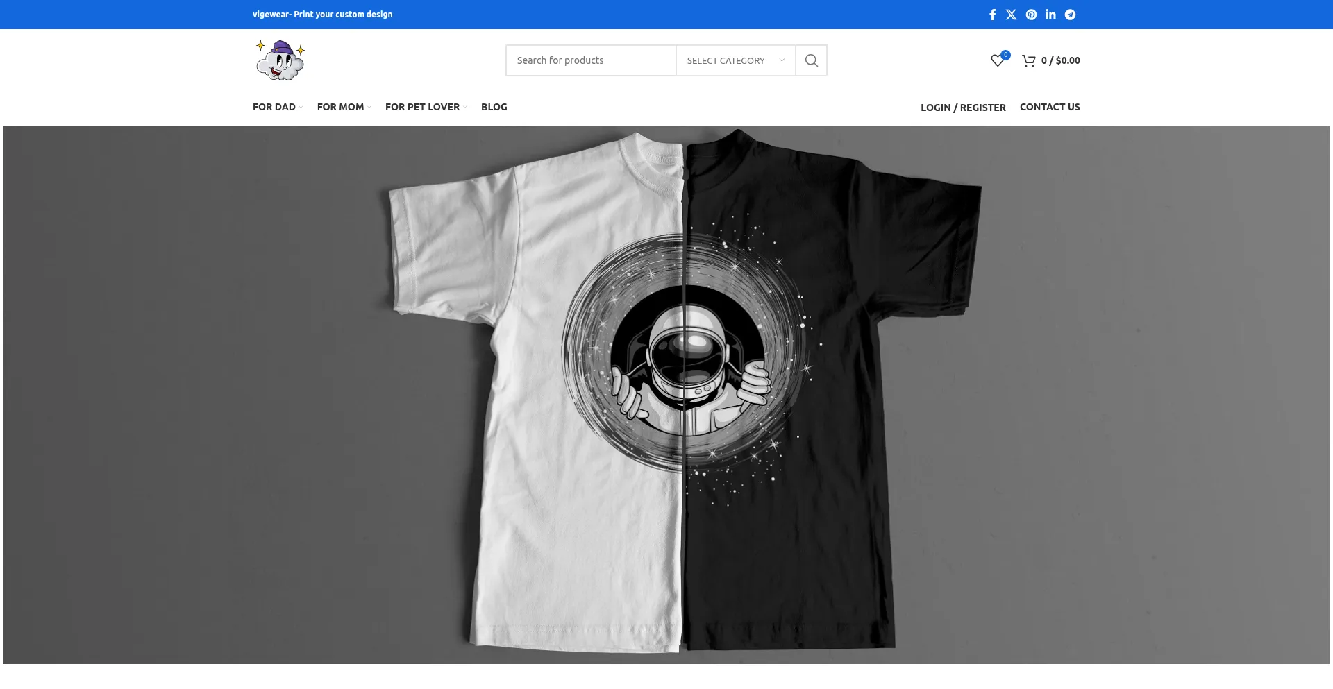 Website screenshot of Vigewear.com