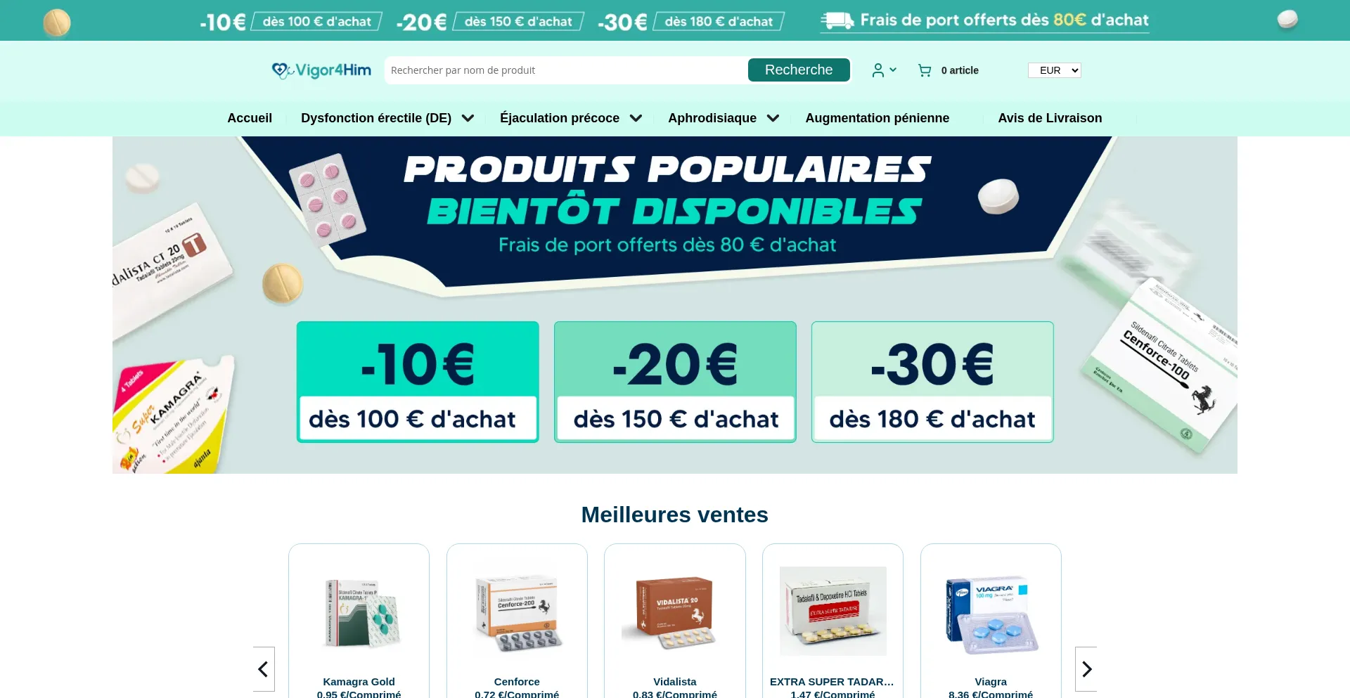 Website screenshot of Vigor4him.com