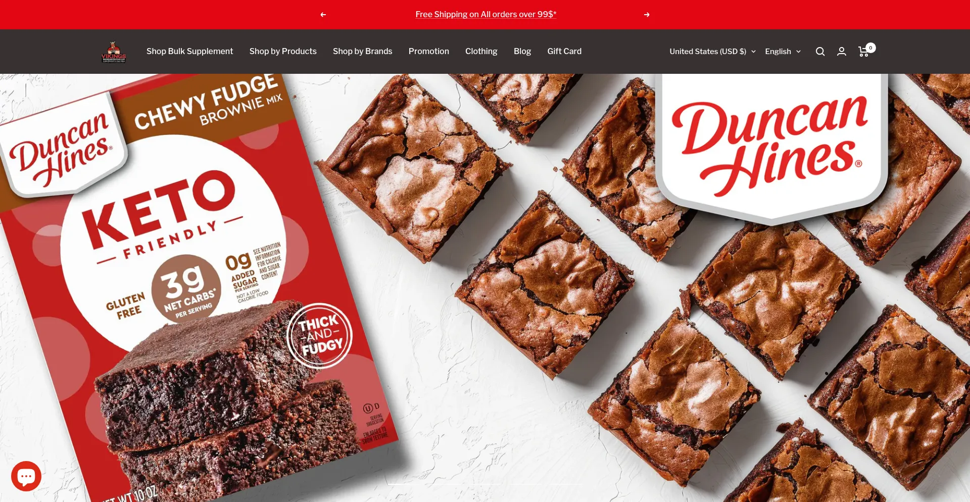 Website screenshot of Vikingsnutrition.com